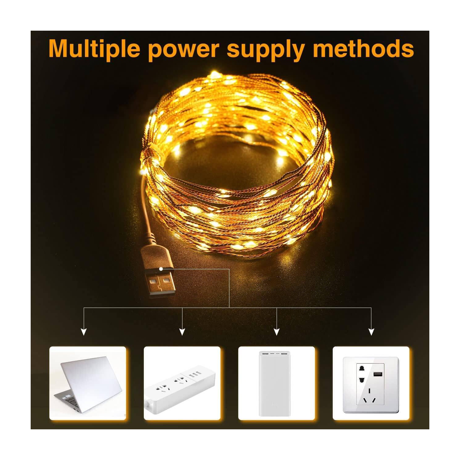 39FT 120LED Fairy Lights, USB Plug in Indoor String Lights, Photo Clip String Lights, Twinkle Lights for Girls Bedroom Photos Pictures Cards