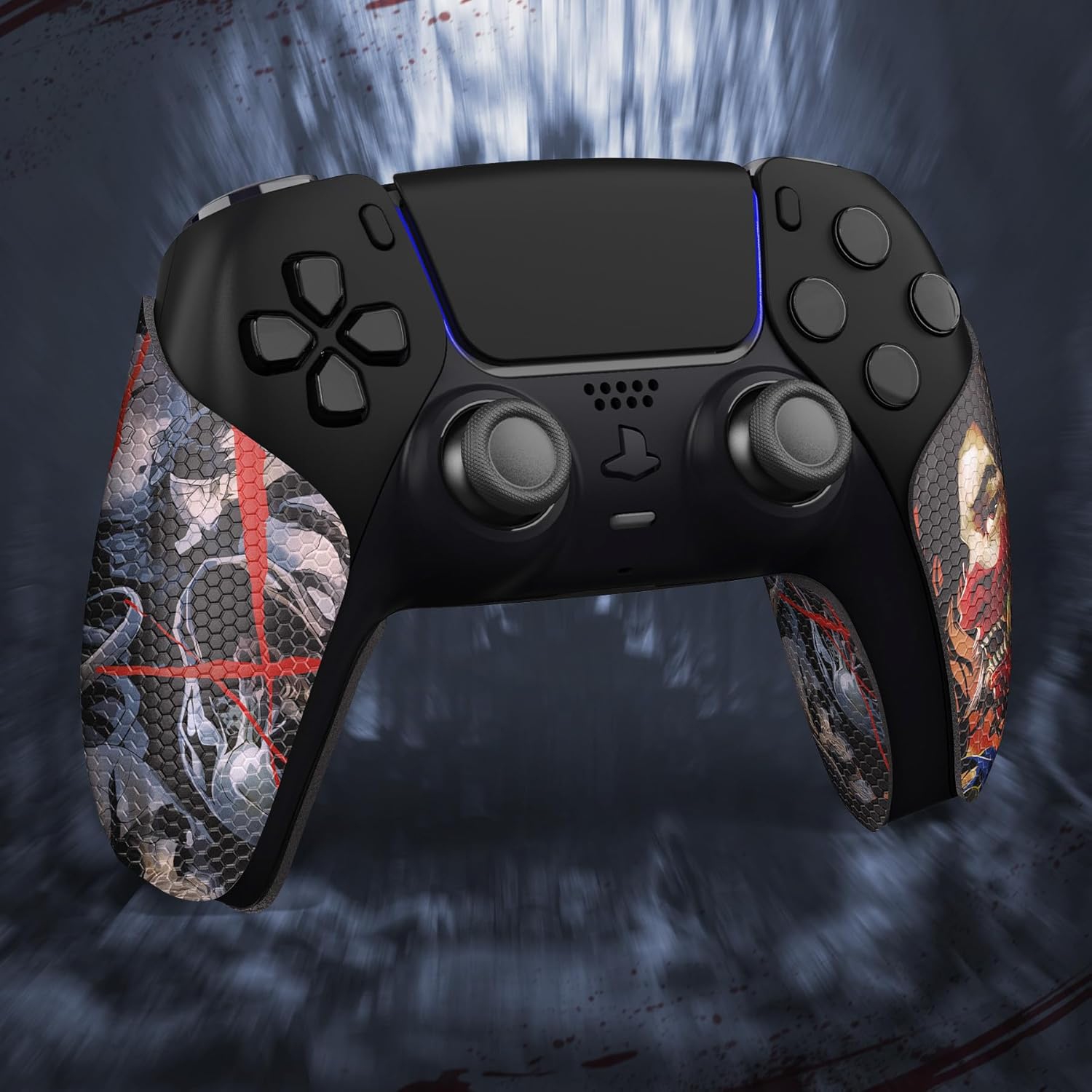 PlayVital Sweat-Absorbent Controller Grip for PS5 Controller, Anti-Skid Soft Rubber Pads Handle Grips for PS5 Controller,Ghost of Samurai