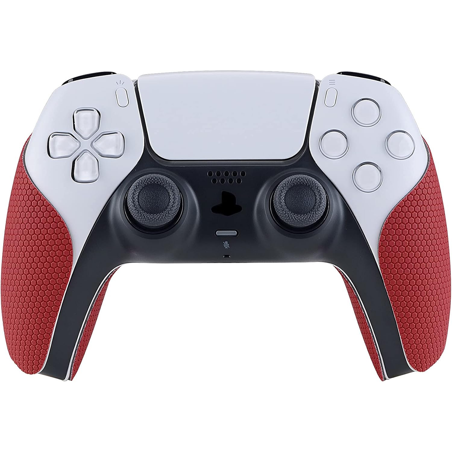 PlayVital Sweat-Absorbent Controller Grip for PS5 Controller, Anti-Skid Soft Rubber Pads Handle Grips for PS5 Controller,Red