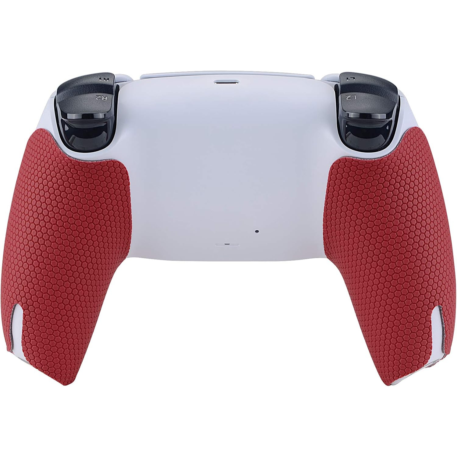 PlayVital Sweat-Absorbent Controller Grip for PS5 Controller, Anti-Skid Soft Rubber Pads Handle Grips for PS5 Controller,Red