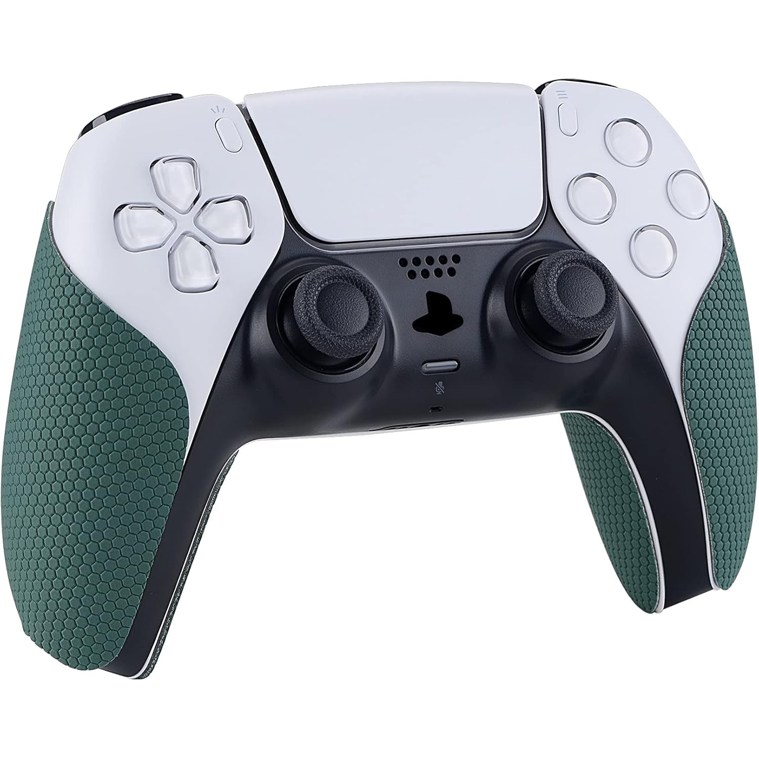 PlayVital Sweat-Absorbent Controller Grip for PS5 Controller, Anti-Skid Soft Rubber Pads Handle Grips for PS5 Controller,Pine Green