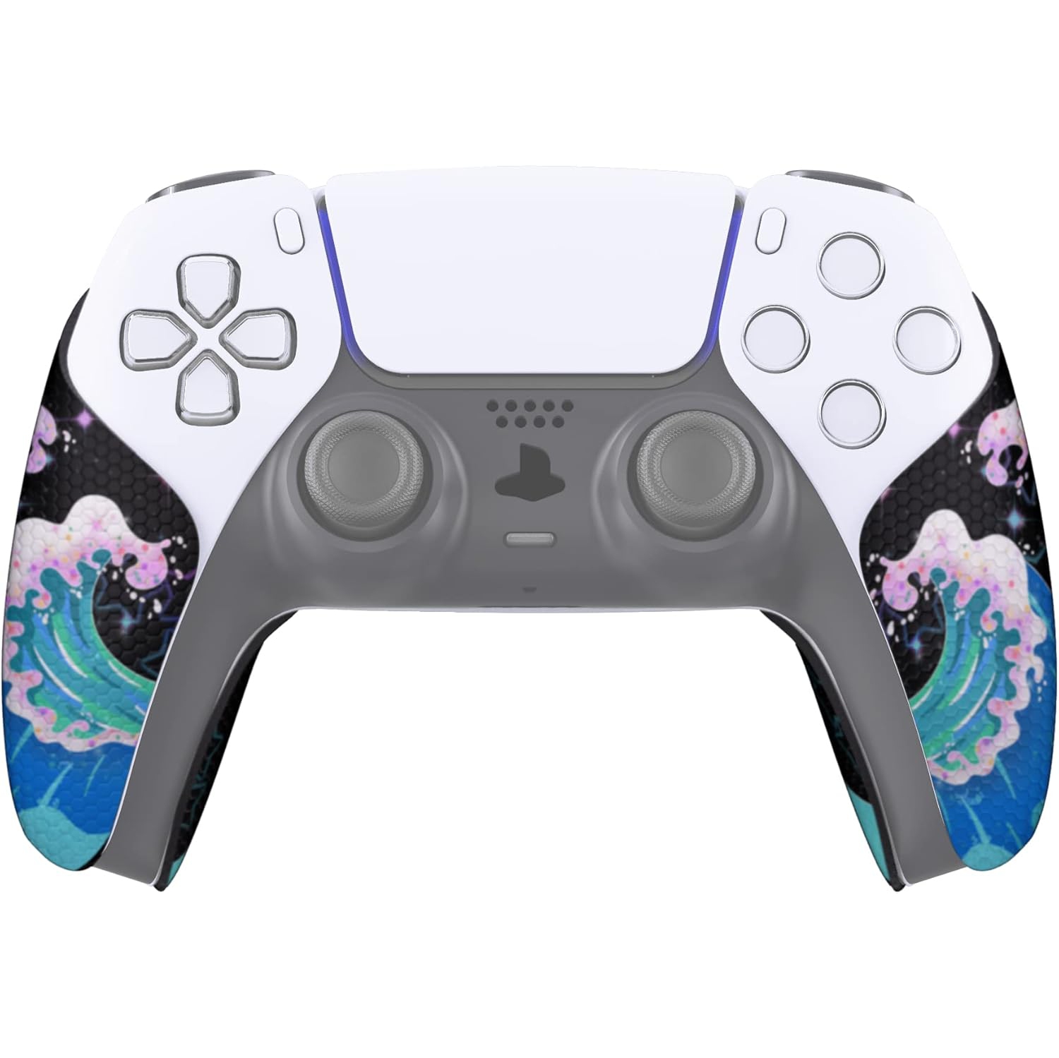 Prise de manette absorbant la sueur de PlayVital pour manette de PS5, poignées antidérapantes en caoutchouc souple pour manette de PS5, vagues