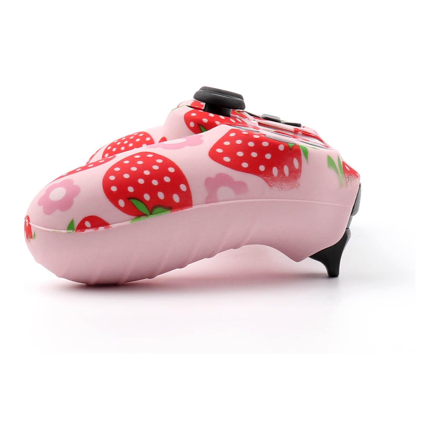 Habillages de manette pour PS4, habillage de manette en silicone compatible/manette PS4 Slim/PS4 Pro avec 2 capuchons antidérapants mignons, rose