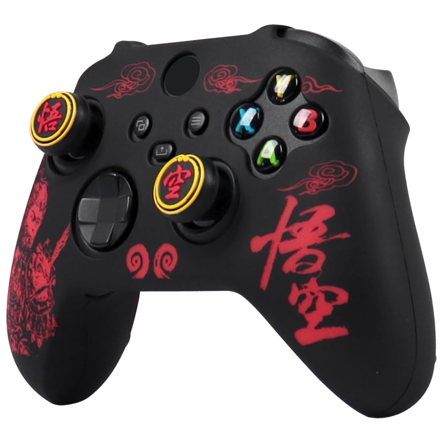 Habillages de manette pour PS4, habillage de manette en silicone compatible/manette PS4 Slim/PS4 Pro avec 2 capuchons antidérapants, noir mythe