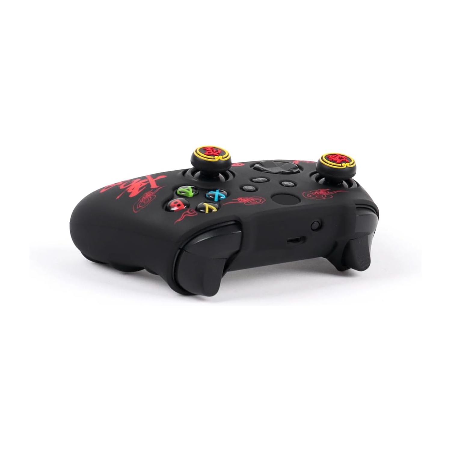 Habillages de manette pour PS4, habillage de manette en silicone compatible/manette PS4 Slim/PS4 Pro avec 2 capuchons antidérapants, noir mythe
