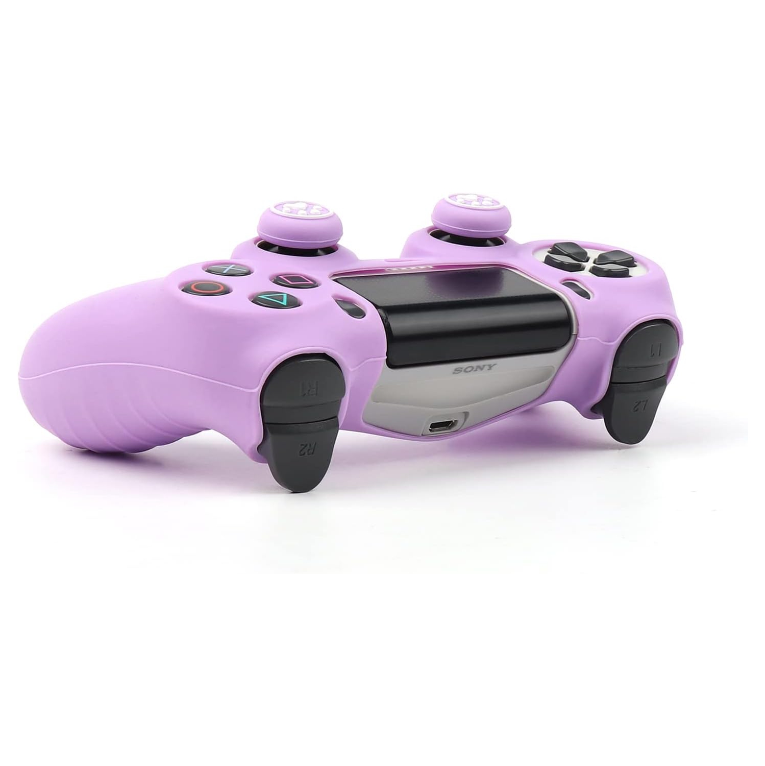 Controller Skins for PS4, Silicone Controller Cover Skin Protector Compatible /PS4 Slim/PS4 Pro Controller with 2 Cute Thumb Grips Caps,Spink