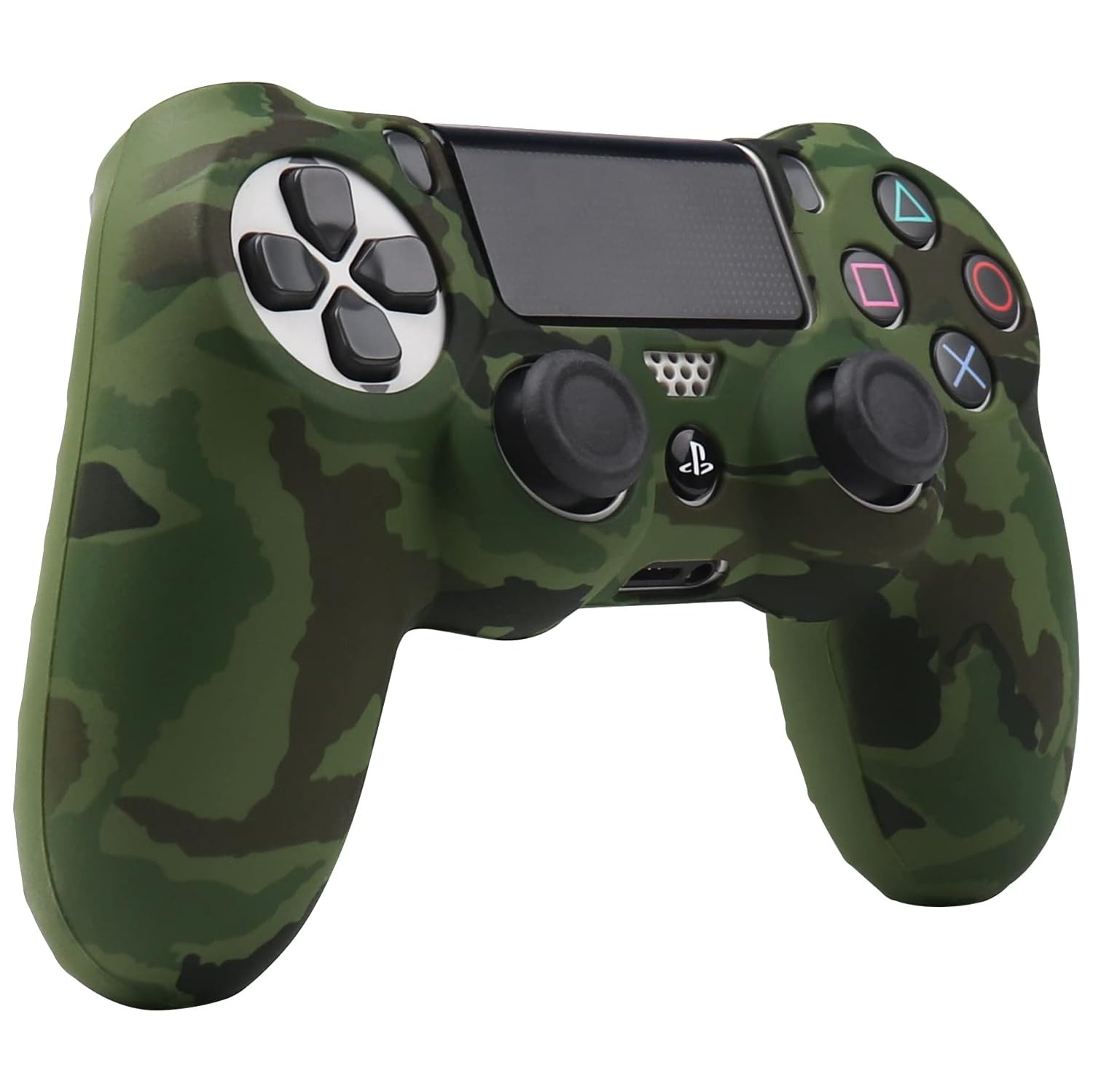 Habillages de manette pour PS4, habillage de manette en silicone compatible/manette PS4 Slim/PS4 Pro avec 2 capuchons antidérapants mignons, vert