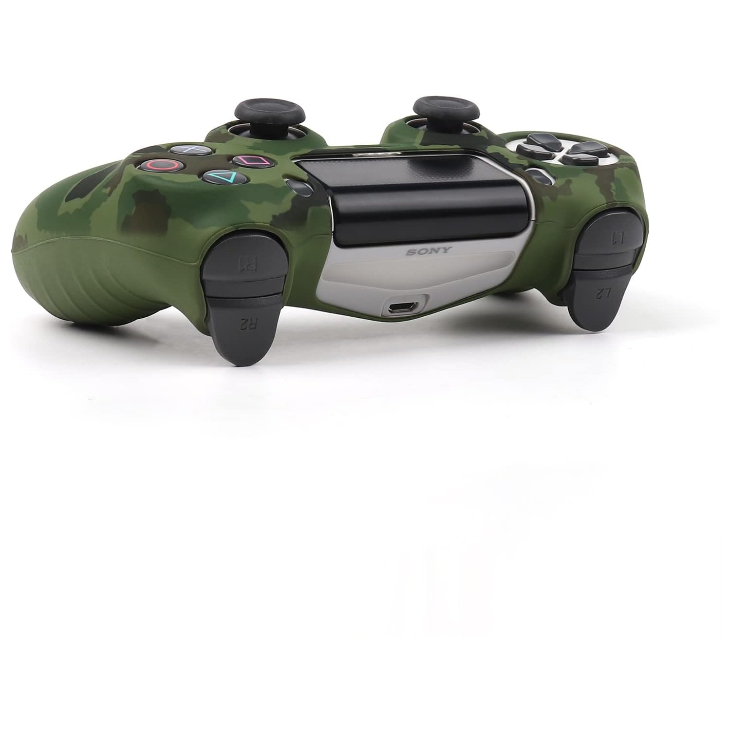 Habillages de manette pour PS4, habillage de manette en silicone compatible/manette PS4 Slim/PS4 Pro avec 2 capuchons antidérapants mignons, vert