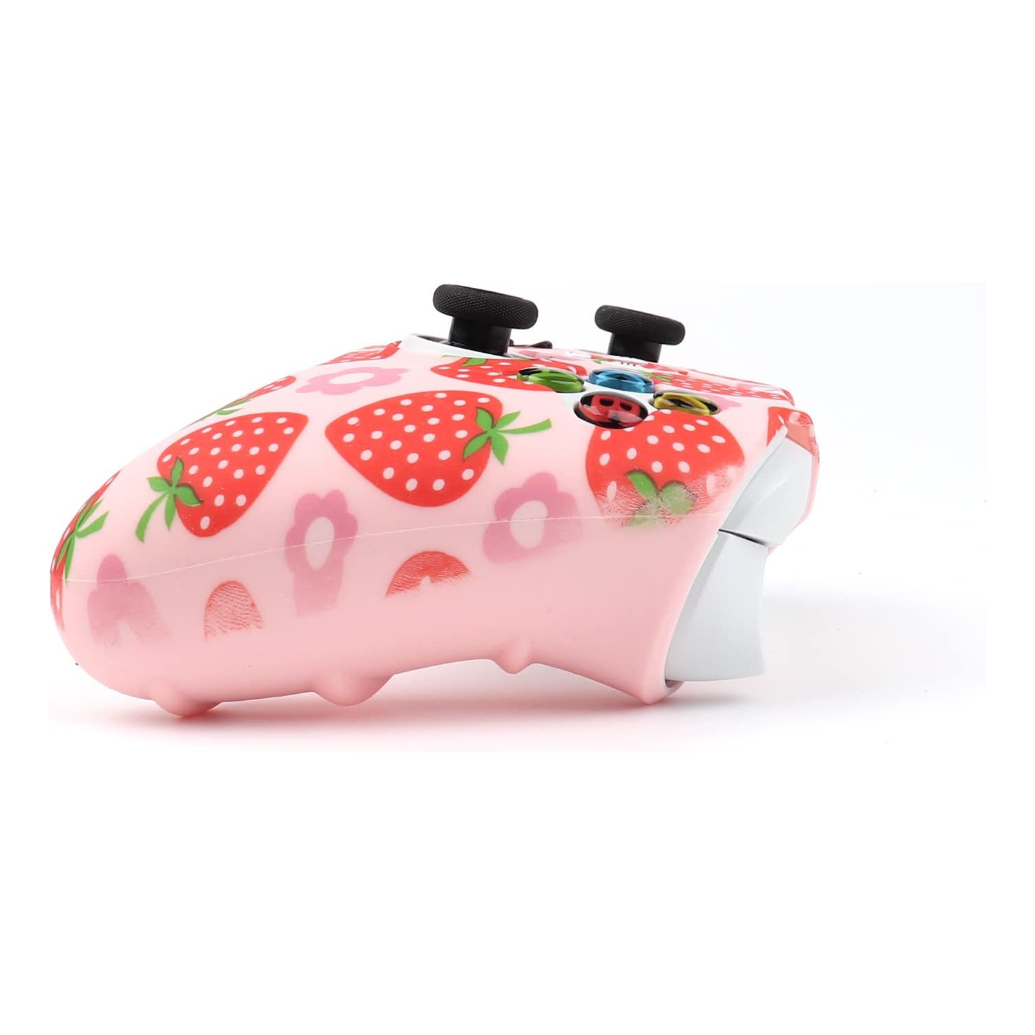 Controller Skins for PS4, Silicone Controller Cover Skin Protector Compatible /PS4 Slim/PS4 Pro Controller with 2 Cute Thumb Grips Caps,Apink