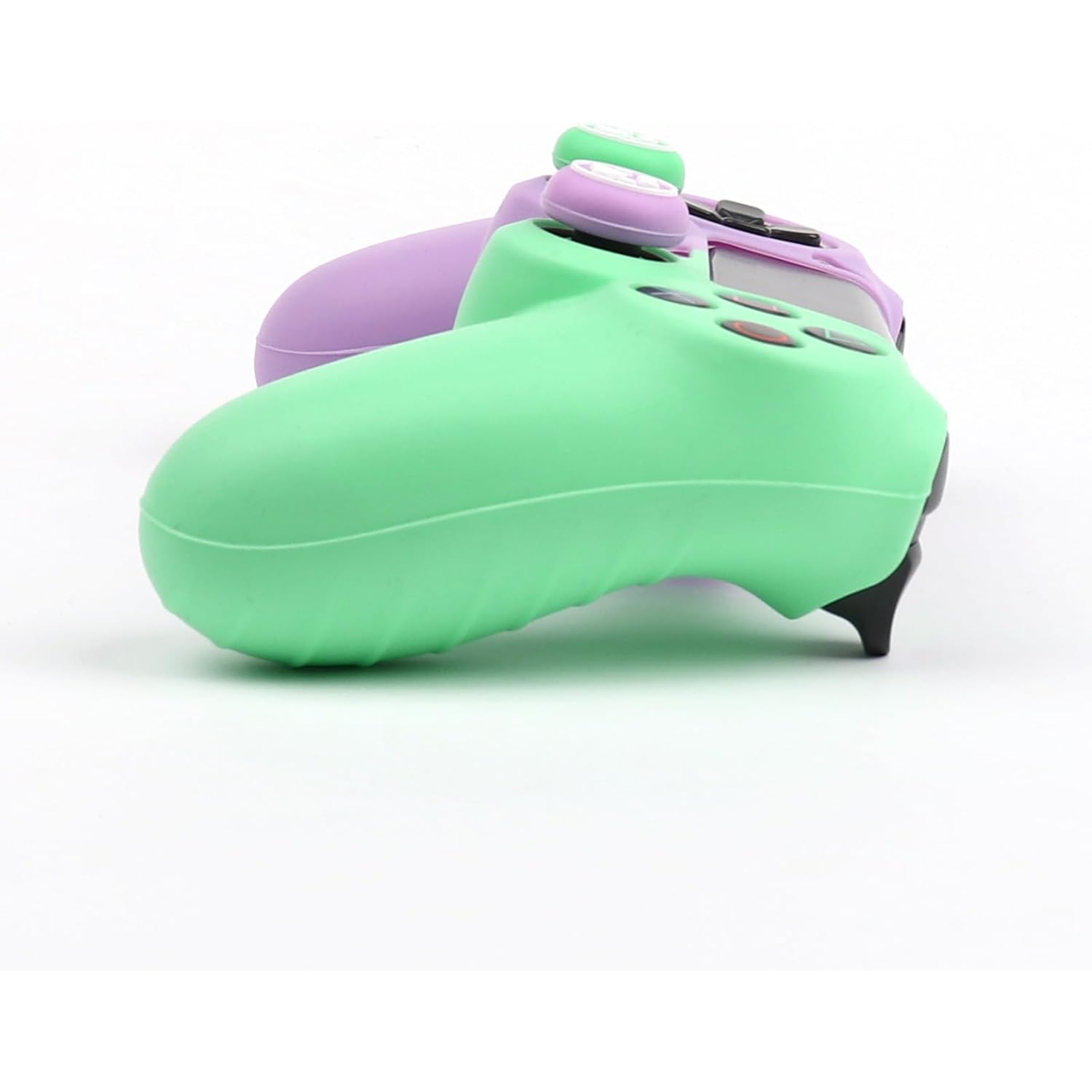 Controller Skins for PS4, Silicone Controller Cover Skin Protector Compatible /PS4 Slim/PS4 Pro Controller with 2 Cute Thumb Grips Caps,Purple