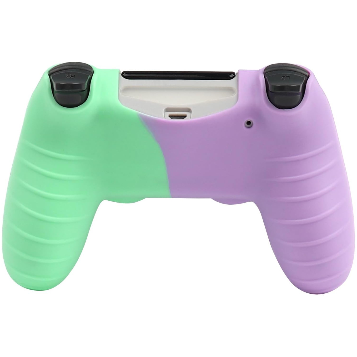 Controller Skins for PS4, Silicone Controller Cover Skin Protector Compatible /PS4 Slim/PS4 Pro Controller with 2 Cute Thumb Grips Caps,Purple