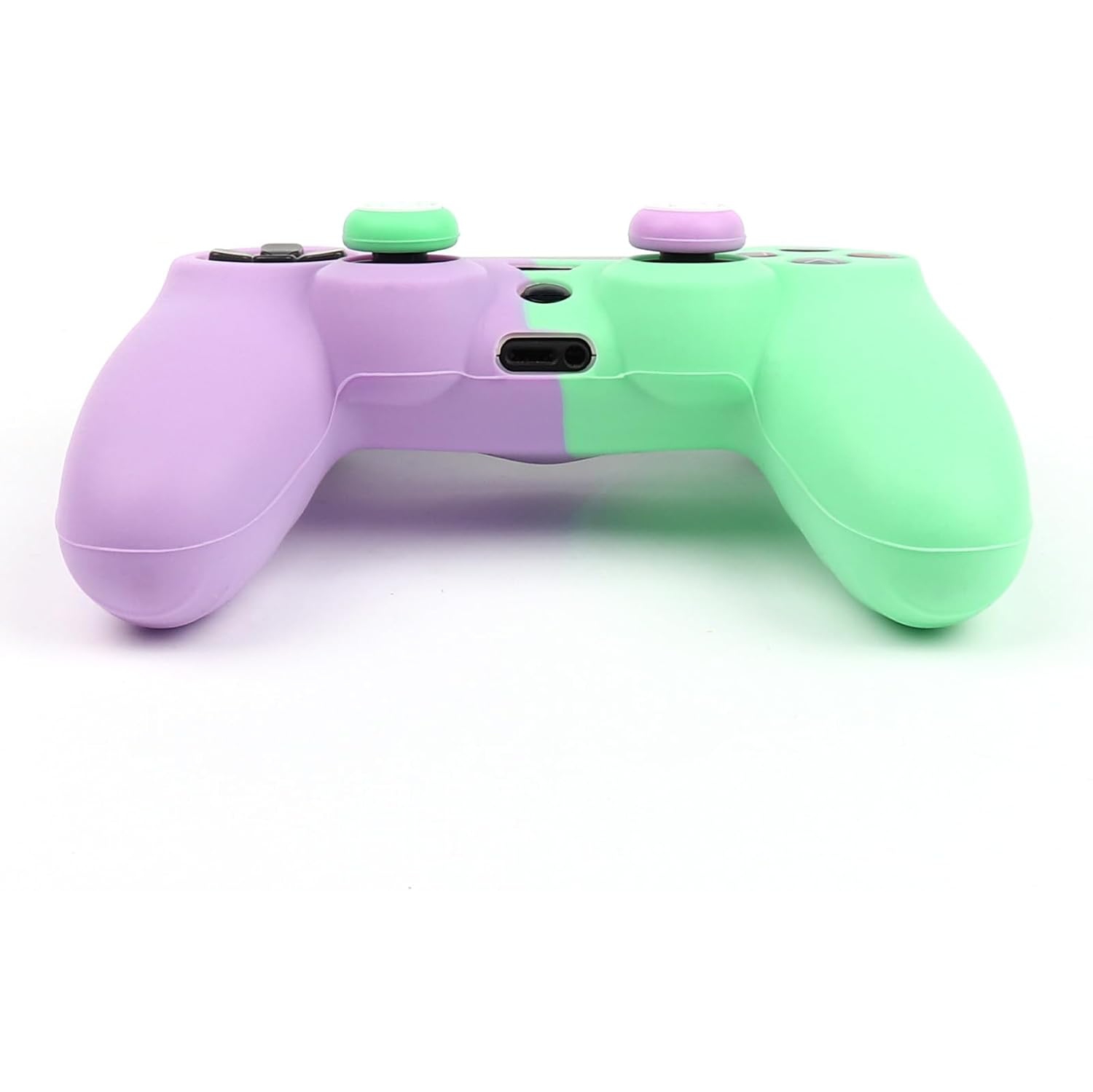 Controller Skins for PS4, Silicone Controller Cover Skin Protector Compatible /PS4 Slim/PS4 Pro Controller with 2 Cute Thumb Grips Caps,Purple
