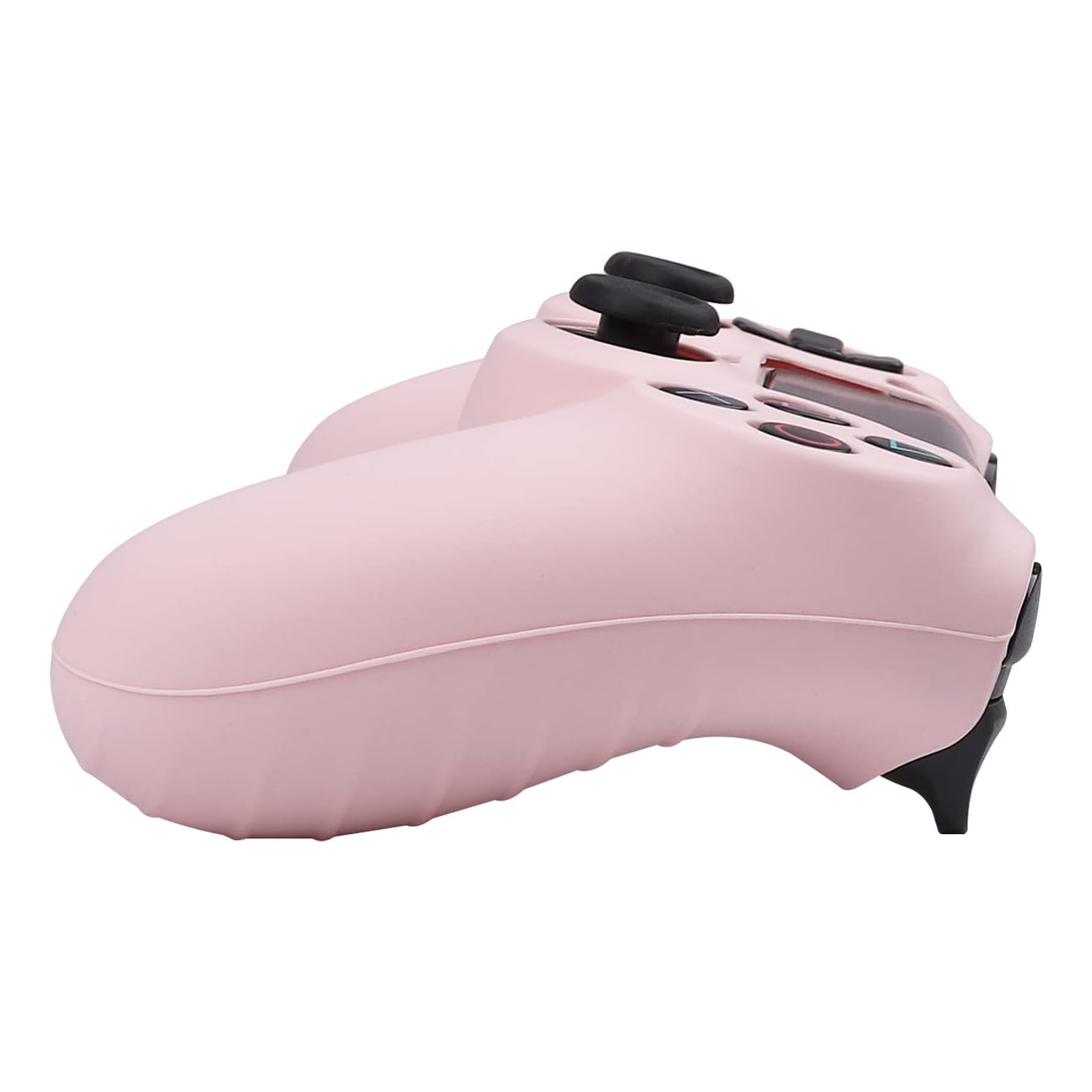 Controller Skins for PS4, Silicone Controller Cover Skin Protector Compatible /PS4 Slim/PS4 Pro Controller with 2 Cute Thumb Grips Caps,Purepink