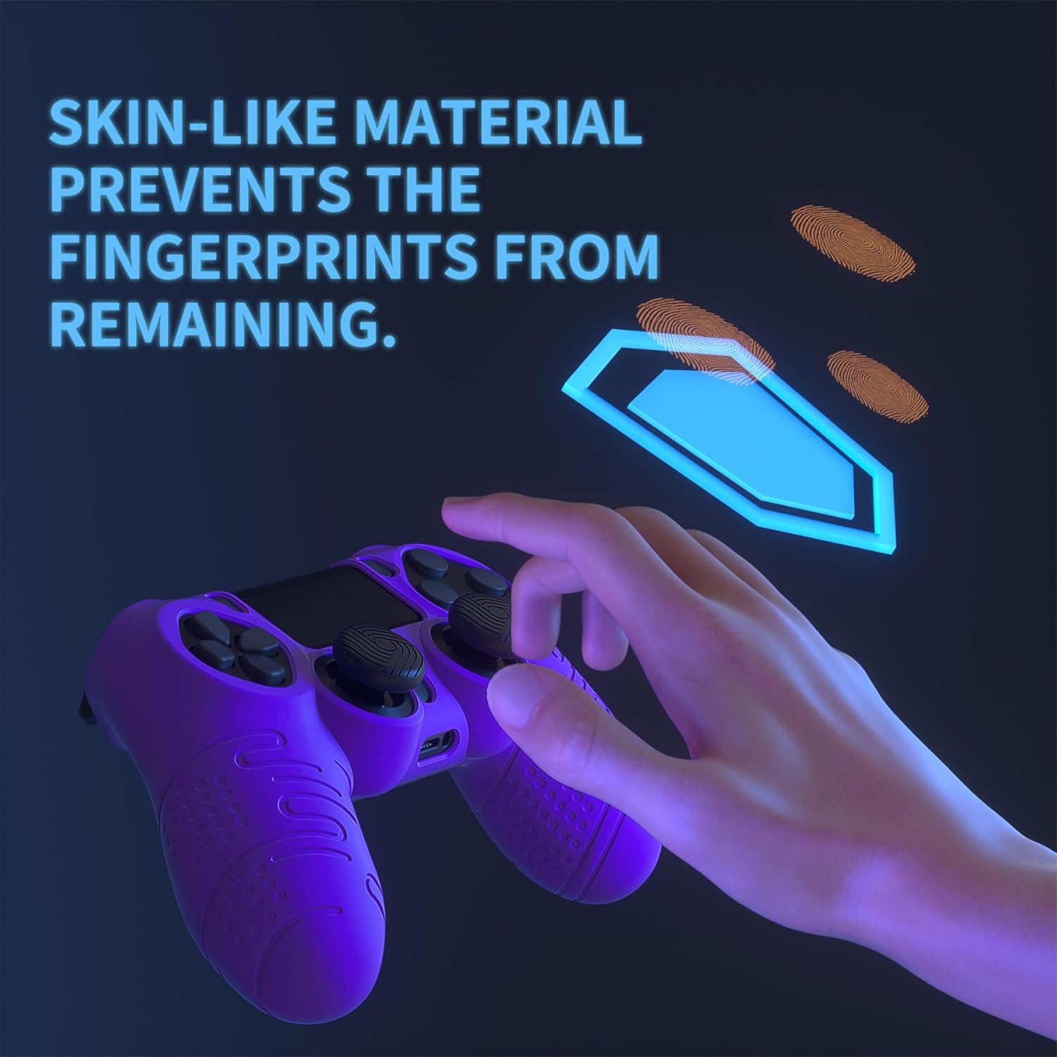 Habillage en silicone pour manette ps6 de PlayVital Line, étui protecteur souple antidérapant avec capuchons antidérapants, violet