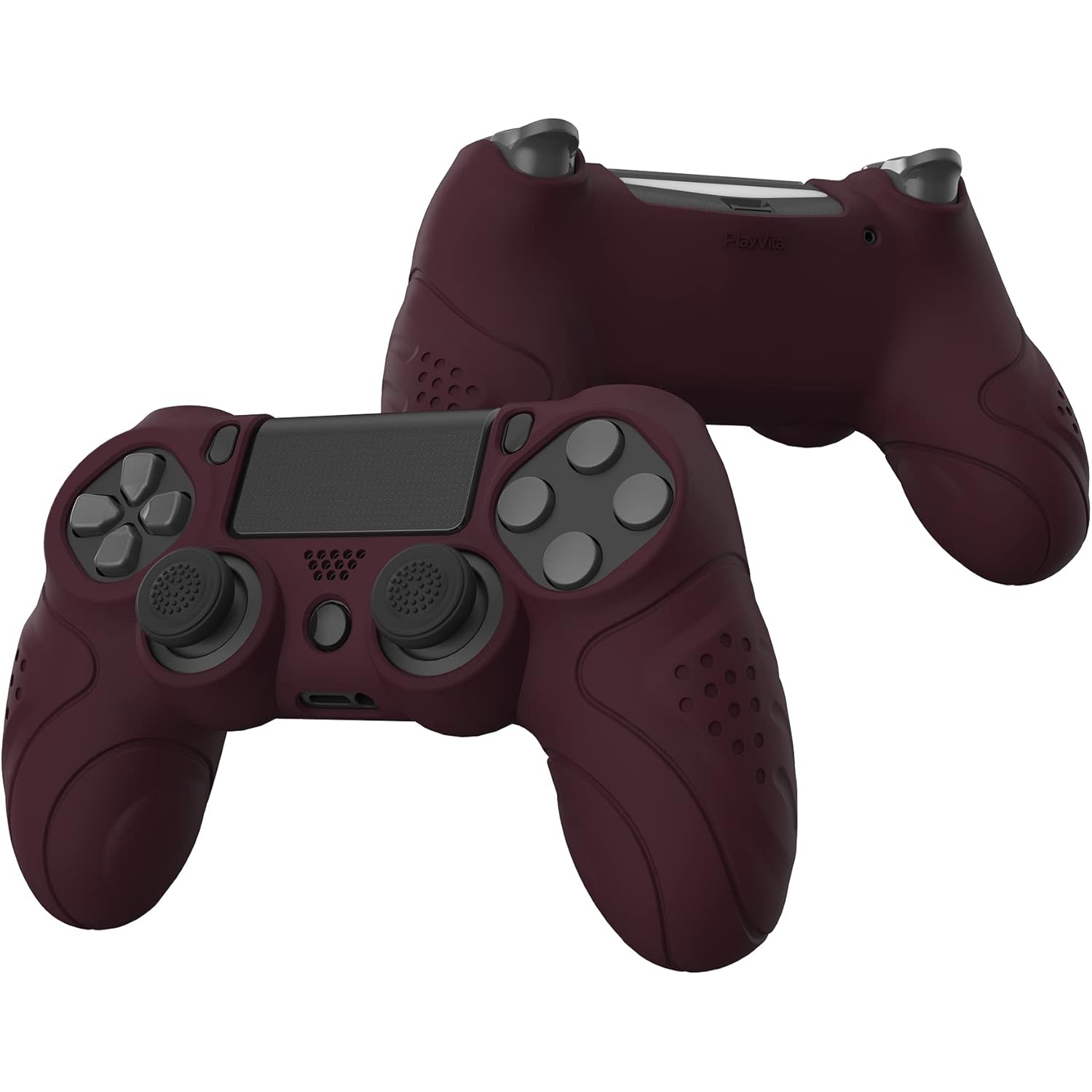 Étui souple ergonomique antidérapant pour manette PS4 Guardian Edition de PlayVital, protecteur en caoutchouc avec capuchons pour manette PS4