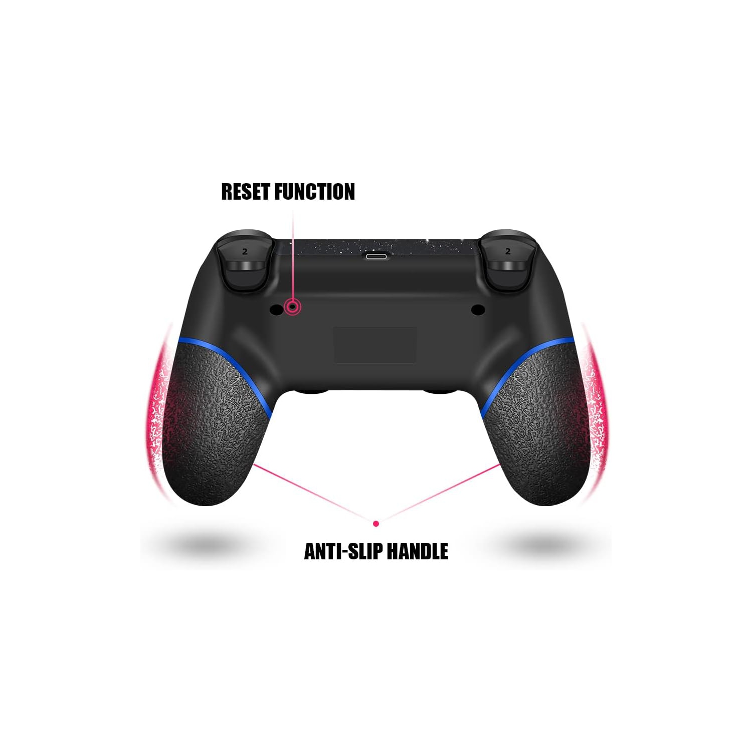 Manette sans fil pour PS4, conception Galaxy personnalisée avec poignées antidérapantes des deux côtés, fonction Turbo et prise audio 3,5&nbsp;mm, 2