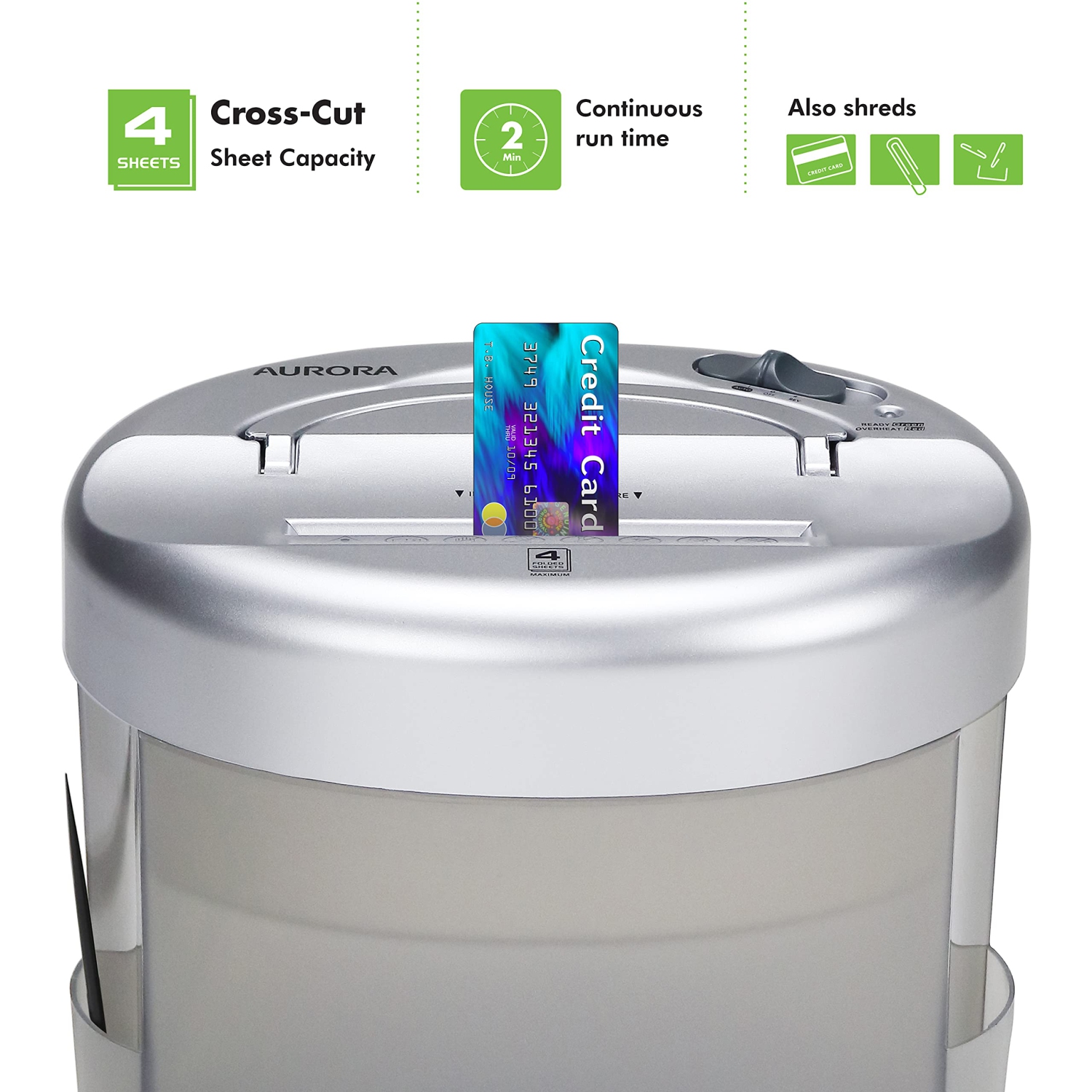 Desktop-Style Cross-Cut Paper Shredder, 4-Sheet Crosscut Desktop