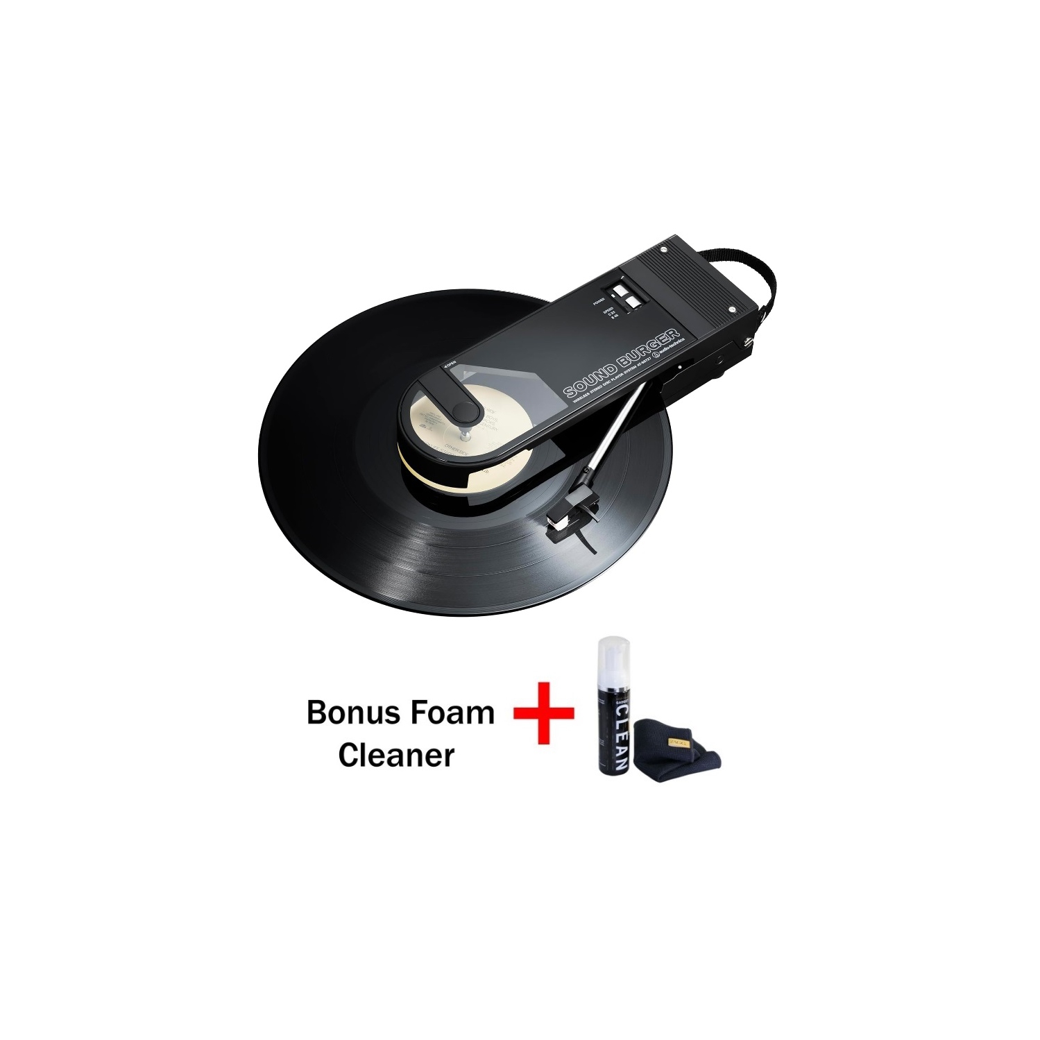 Audio-Technica AT-SB727 Sound Burger Portable Bluetooth Turntable with USB-C Charging and up to 12 Hours of Spinning (Bonus Gadget Cleaner Included)