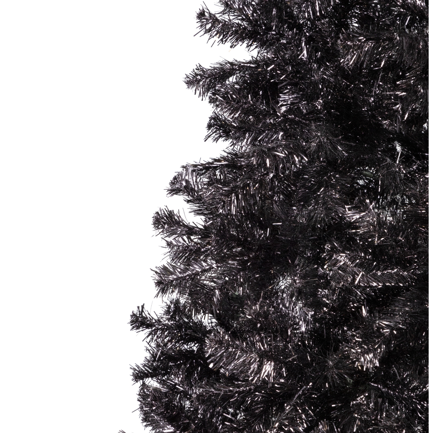 Artificial Tinsel Halloween Tree - 9' - Black - Unlit