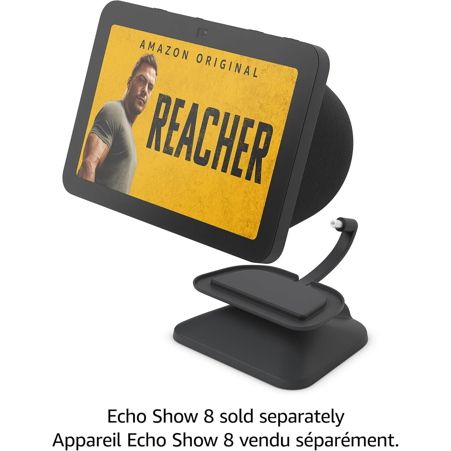 Echo Show 8 Adjustable Stand with USB-C Charging Port - Charcoal