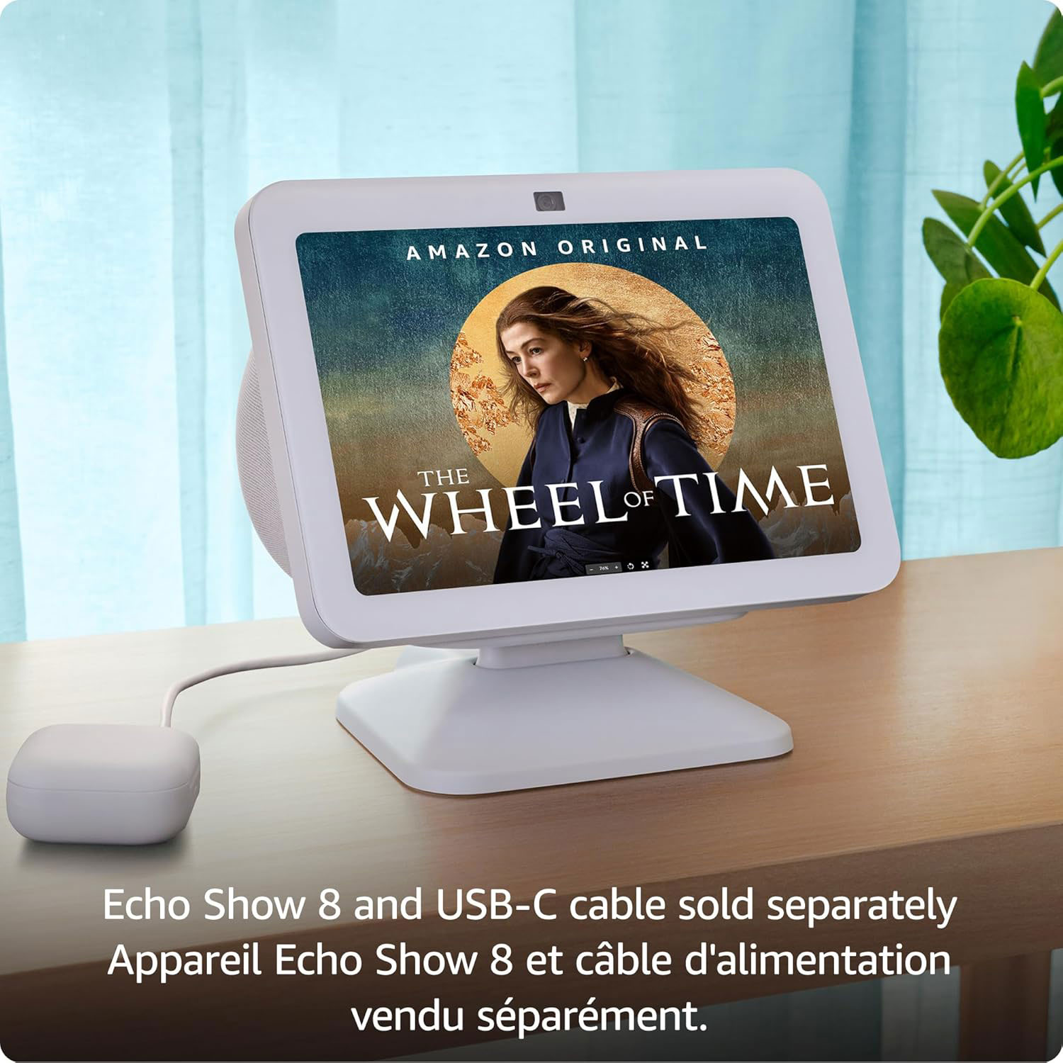 Echo Show 8 Adjustable Stand with USB-C Charging Port - Charcoal