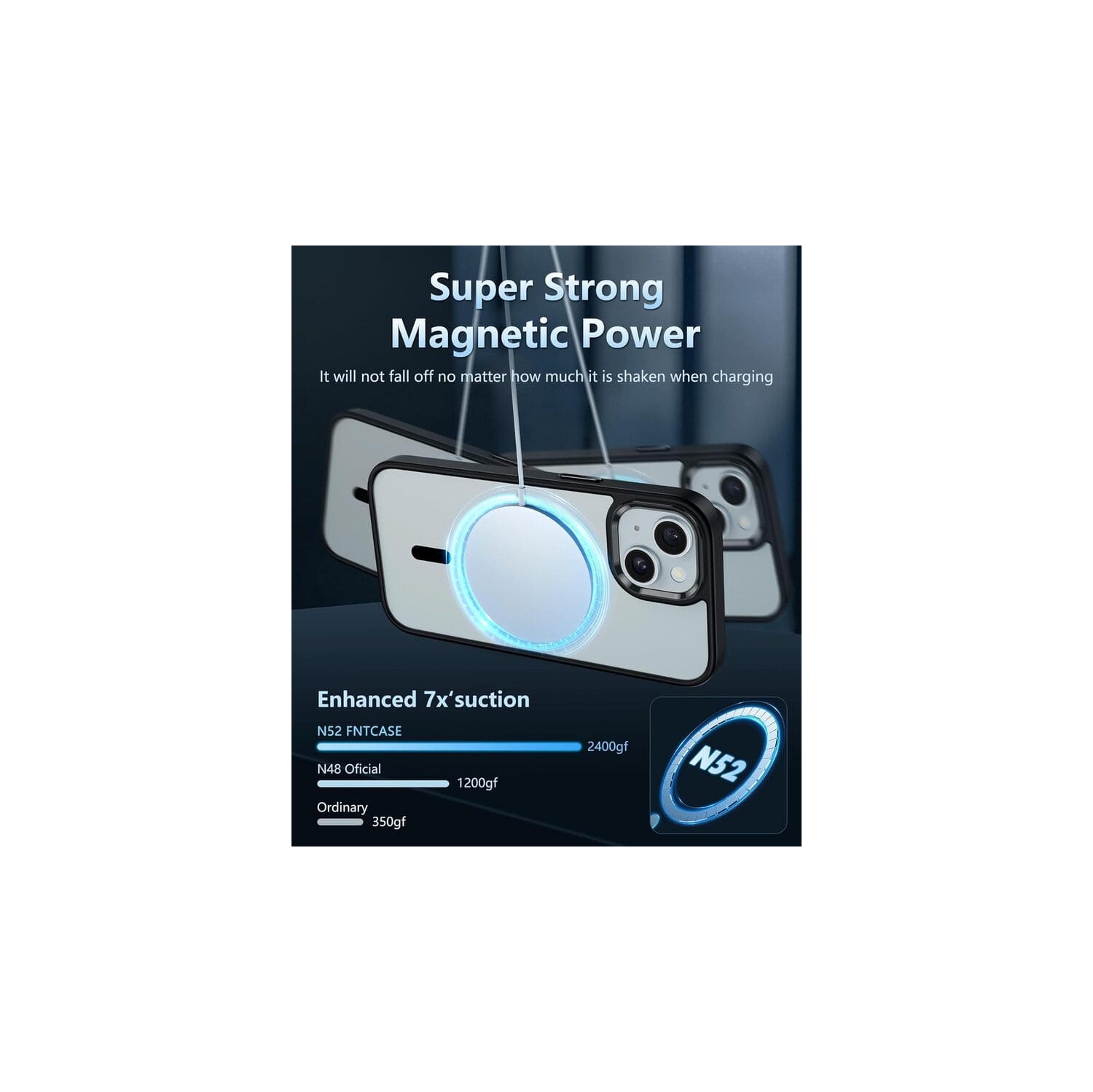 [CS] Transparent Hard PC Hybrid Magnetic MagSafe Case Cover for iPhone 13 / 14 / 15, Rose Gold