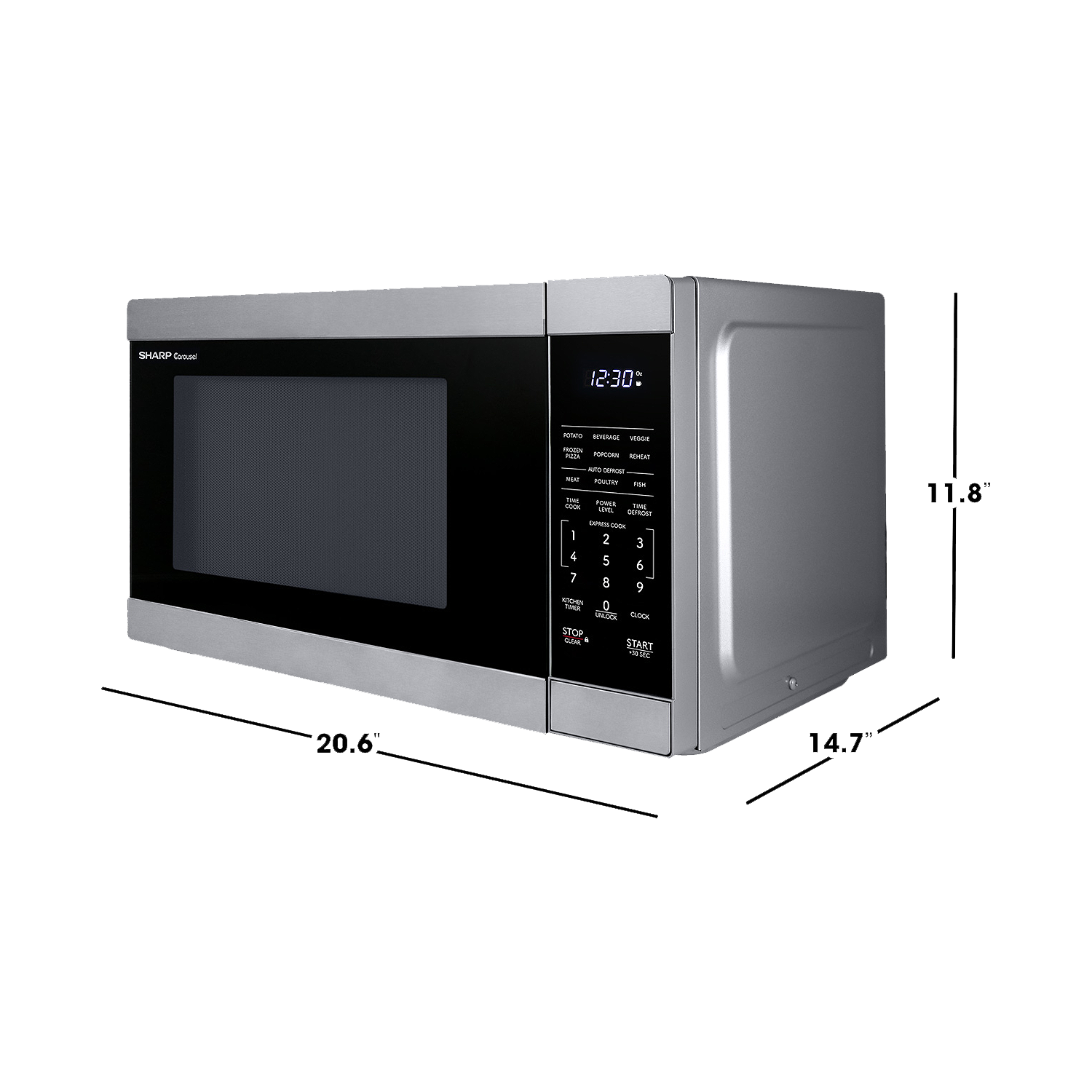 SHARP 1.1 c.u. ft. 900W Carousel® Countertop Microwave Oven