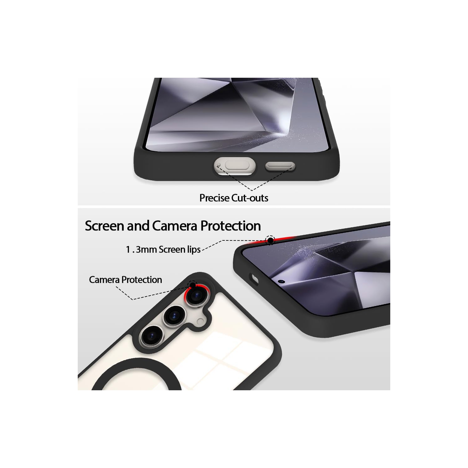 [CS] Couverture d'étui magnétique magnétique transparente pour Galaxy S25/S24 de Samsung, vin