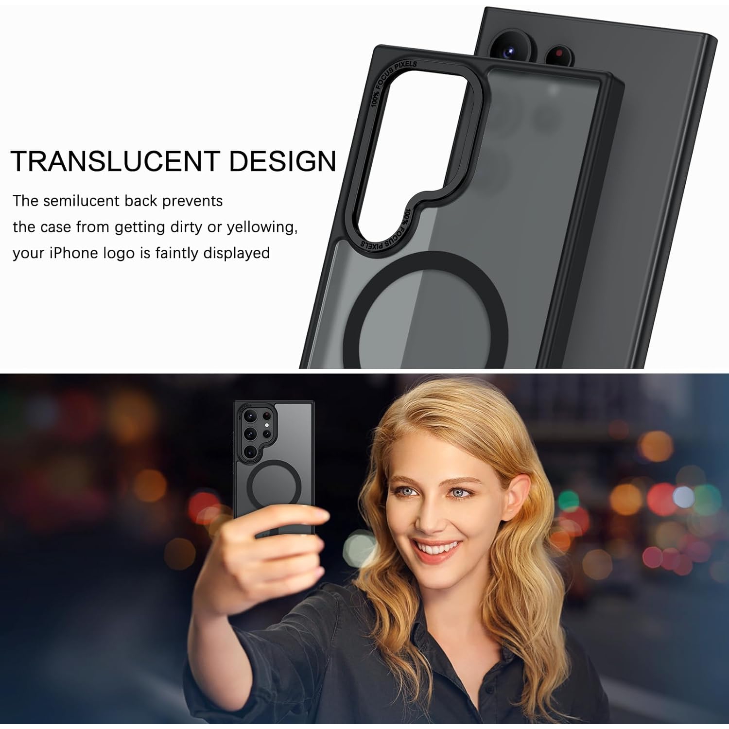 [CS] Matte Silicone Hybrid Magnetic MagSafe Case Cover for Samsung Galaxy S24 Ultra, Dark Purple