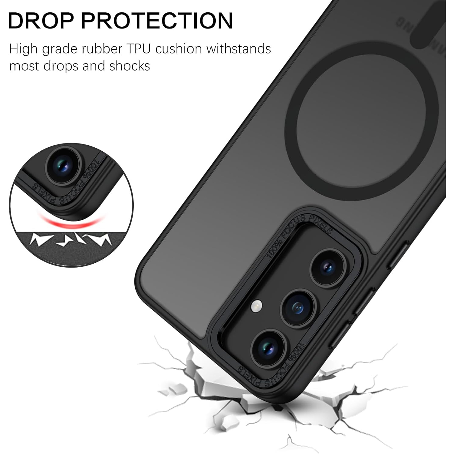 [CS] Matte Silicone Hybrid Magnetic MagSafe Case Cover for Samsung Galaxy S20 FE, Black