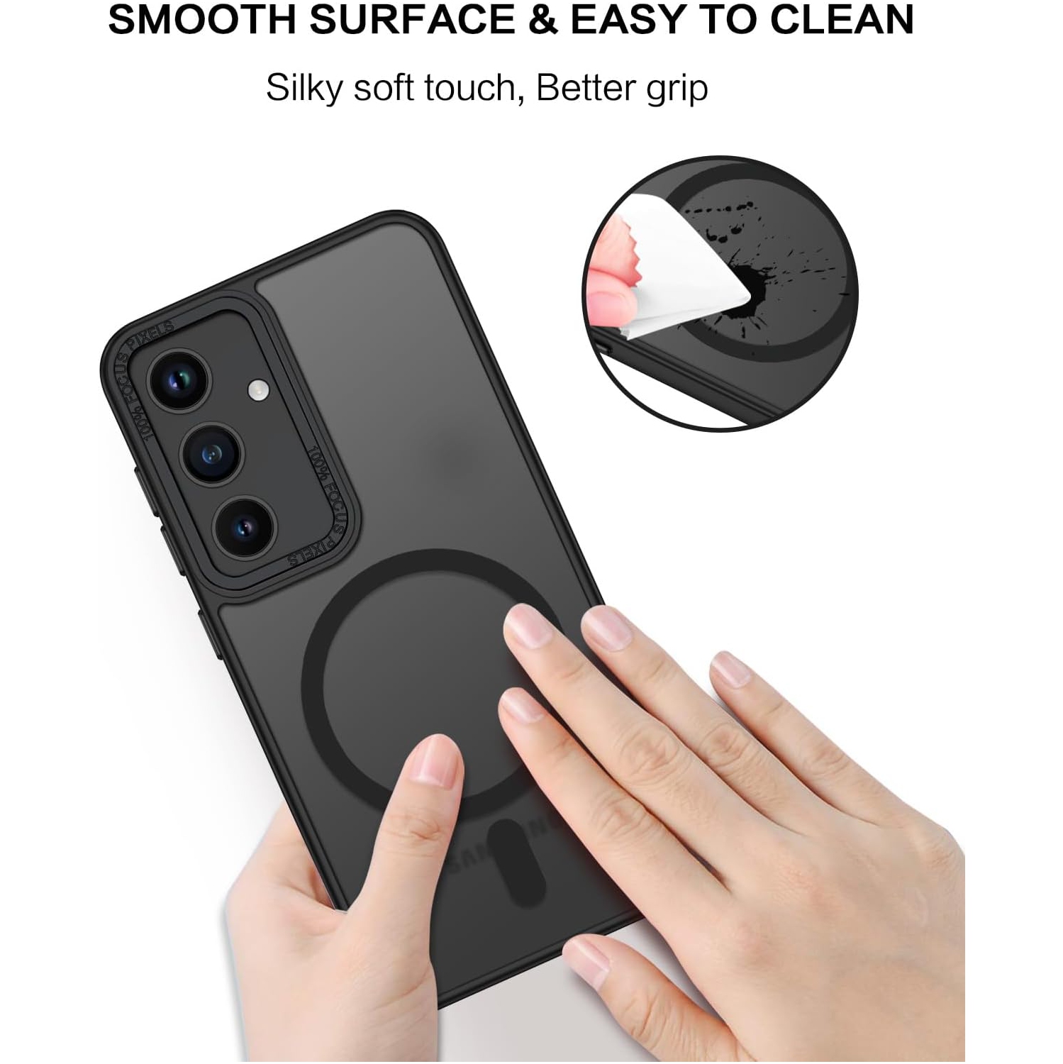 [CS] Matte Silicone Hybrid Magnetic MagSafe Case Cover for Samsung Galaxy S20 FE, Black