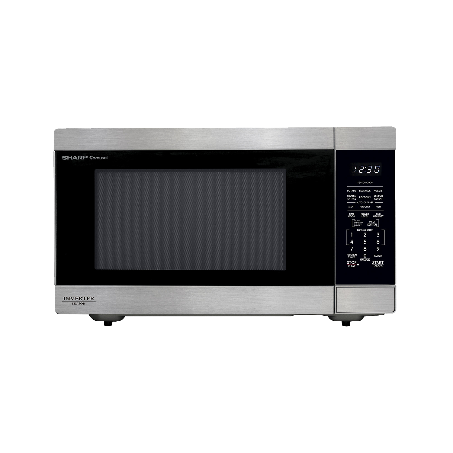 Four à micro-ondes 2,2 pi³ DE Sharp Four à micro-ondes de comptoir Carousel MD XL de 1200&nbsp;W avec technologie Inverter