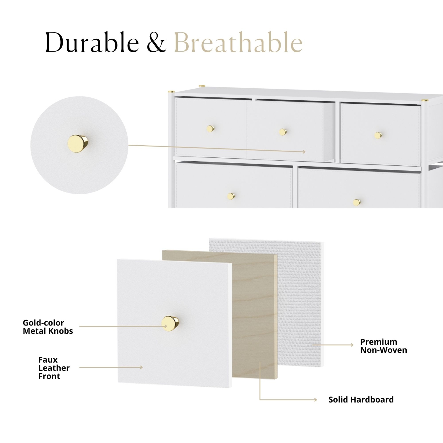 Tall Dresser Storage with Baskets | 4 Tier - 9 Drawers | Chest of Drawers