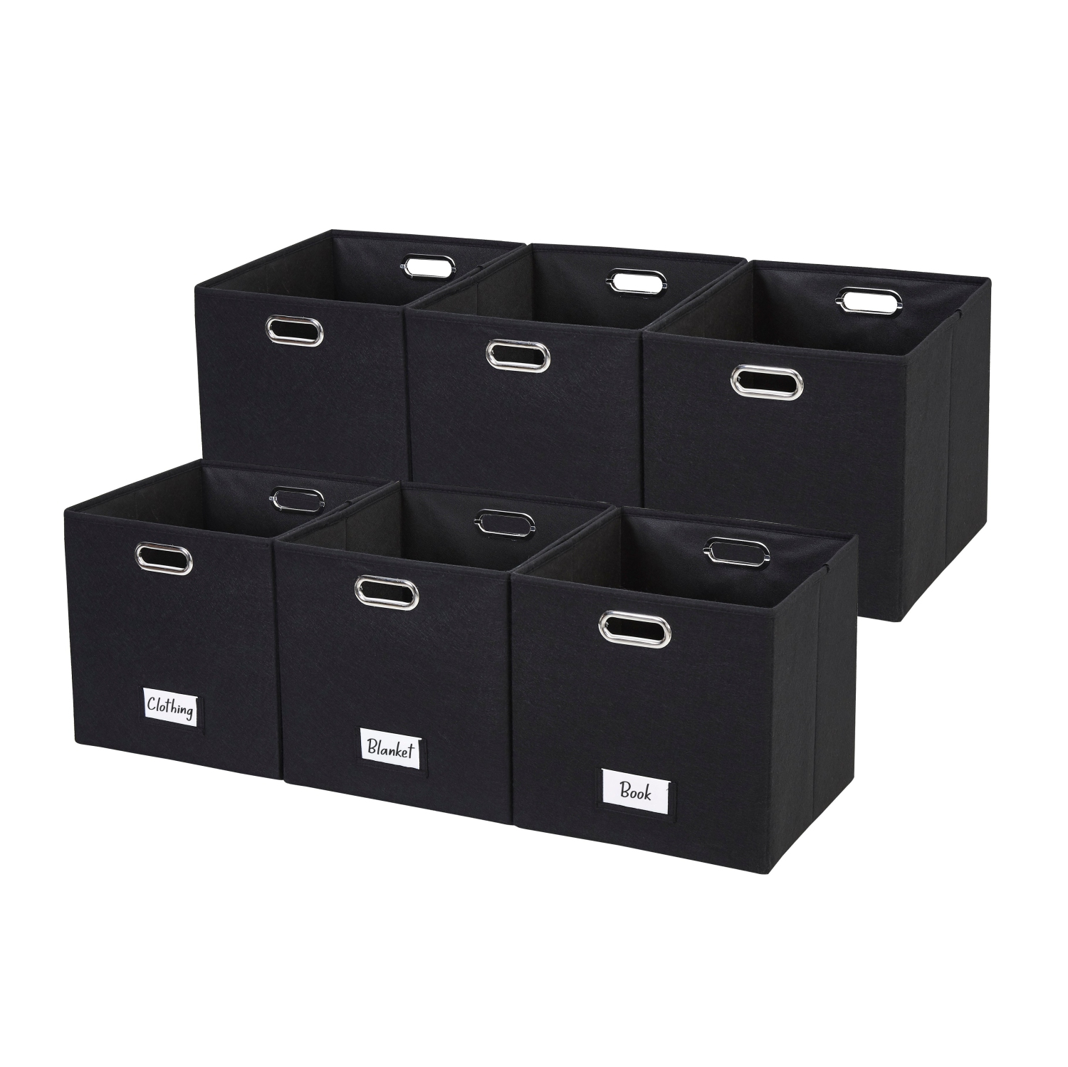 11" Collapsible Cube Storage Bin with Label Holder | Felt Storage Bins