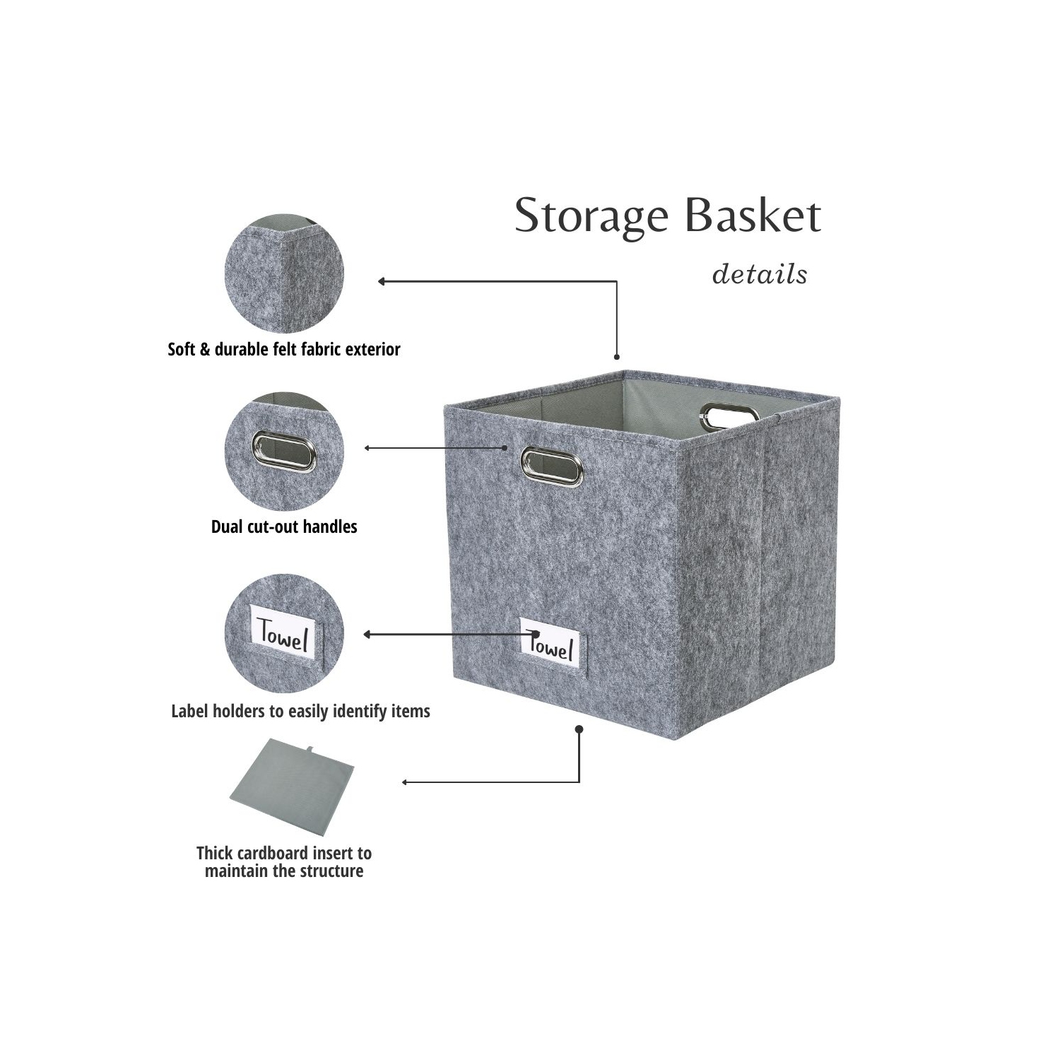Paniers de rangement 13x15 Kallax | Bac de rangement avec porte-étiquette | Organisateurs de placard pour jouets