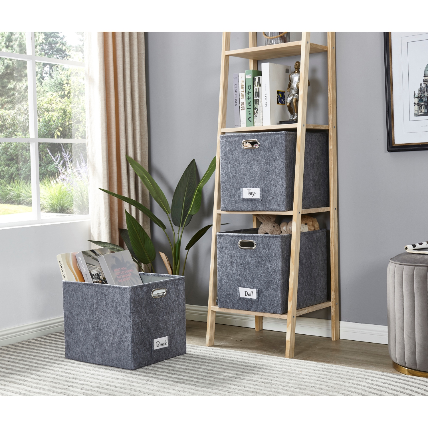 Paniers de rangement 13x15 Kallax | Bac de rangement avec porte-étiquette | Organisateurs de placard pour jouets