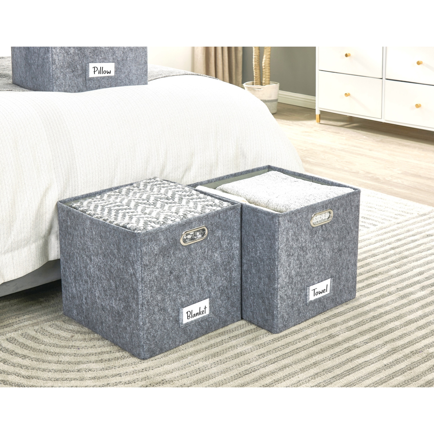 Paniers de rangement 13x15 Kallax | Bac de rangement avec porte-étiquette | Organisateurs de placard pour jouets