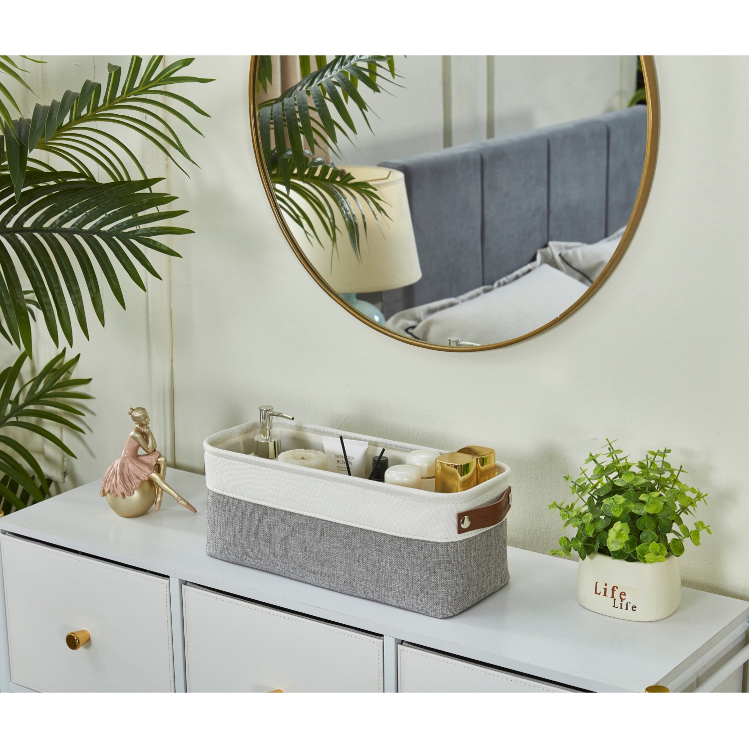 Petits paniers de rangement en tissu | Organisateurs de salle de bain | Organisateur de sous-vêtements avec poignées