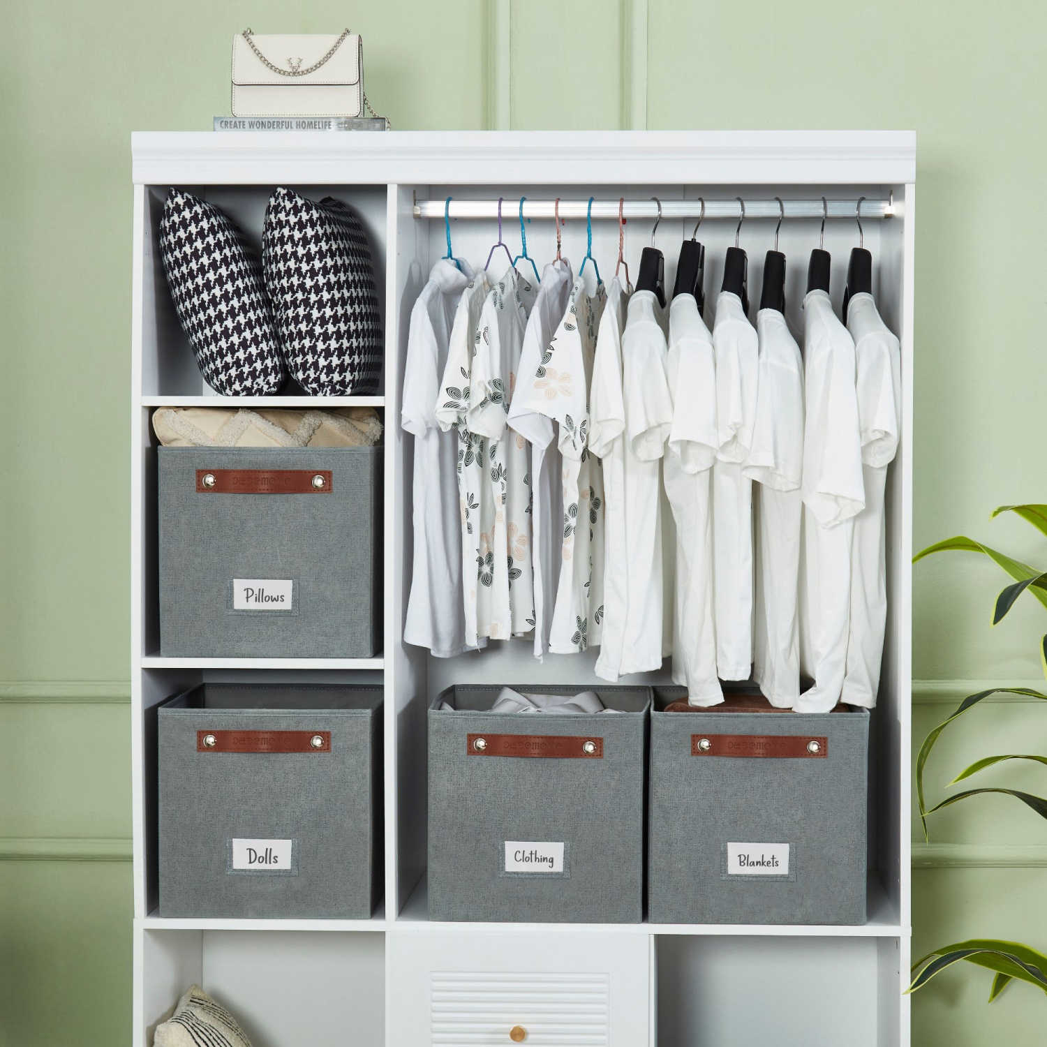 11" Cube Storage Bins Collapsible Storage Basket | Textured Fabric Closet Organizers