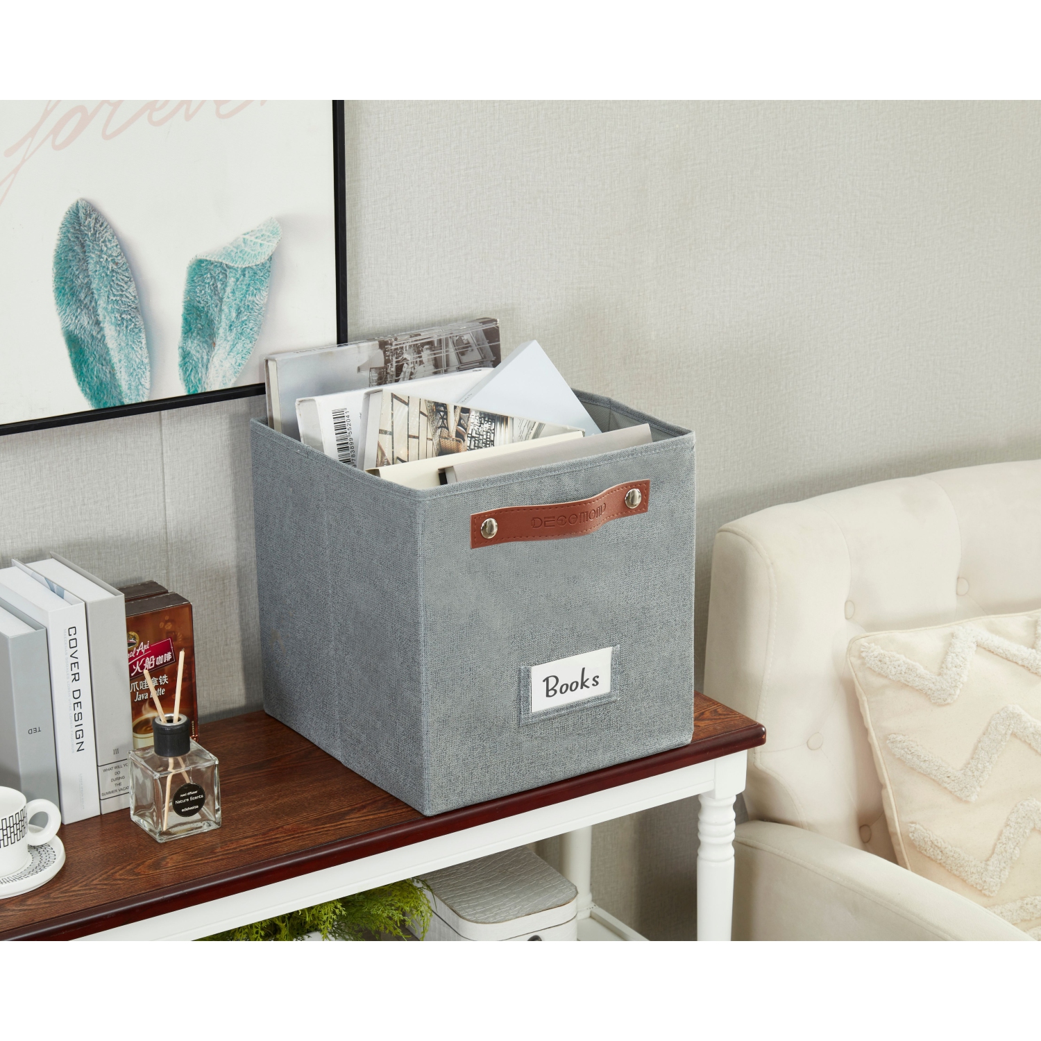 11" Cube Storage Bins Collapsible Storage Basket | Textured Fabric Closet Organizers