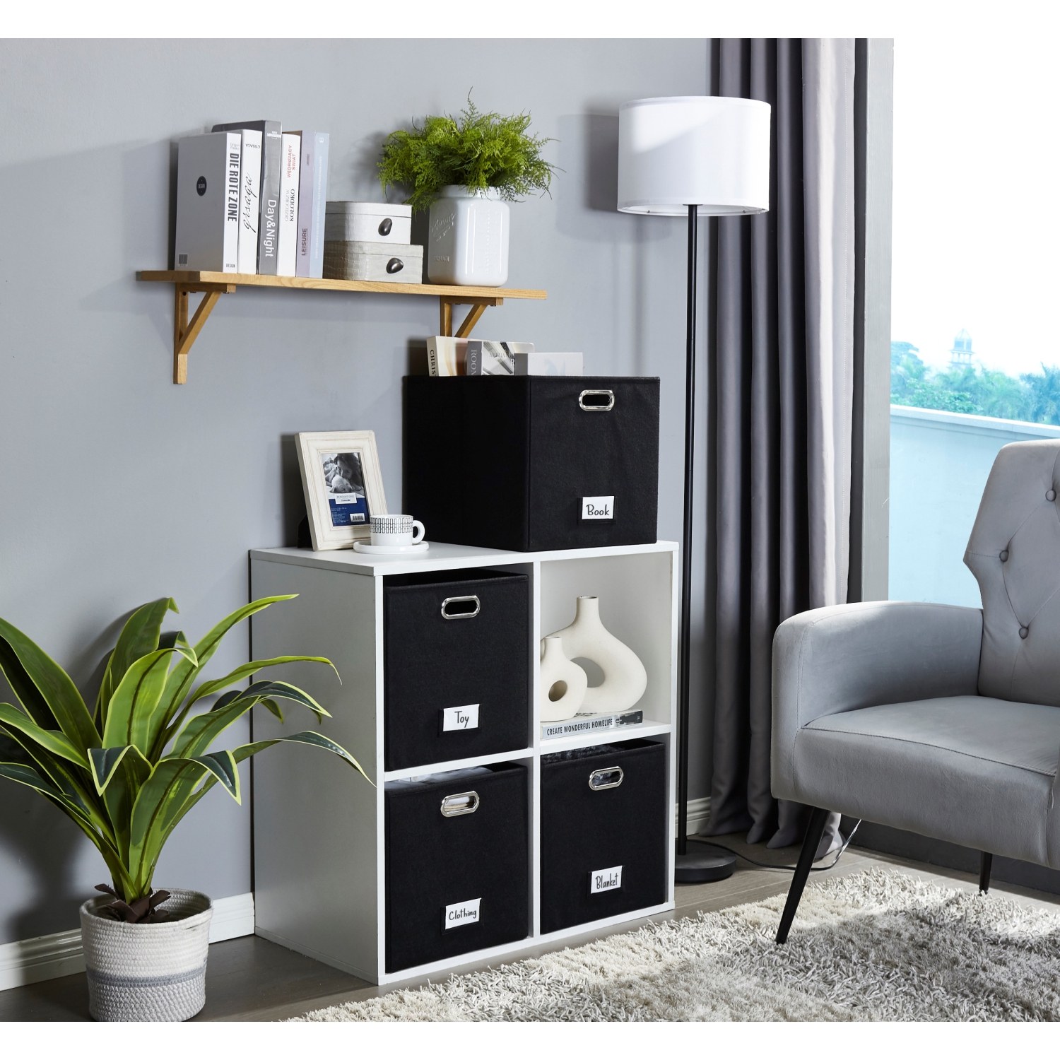 13x15 Kallax Storage Baskets | Storage Bin with Label Holder | Closet Organizers for Toy