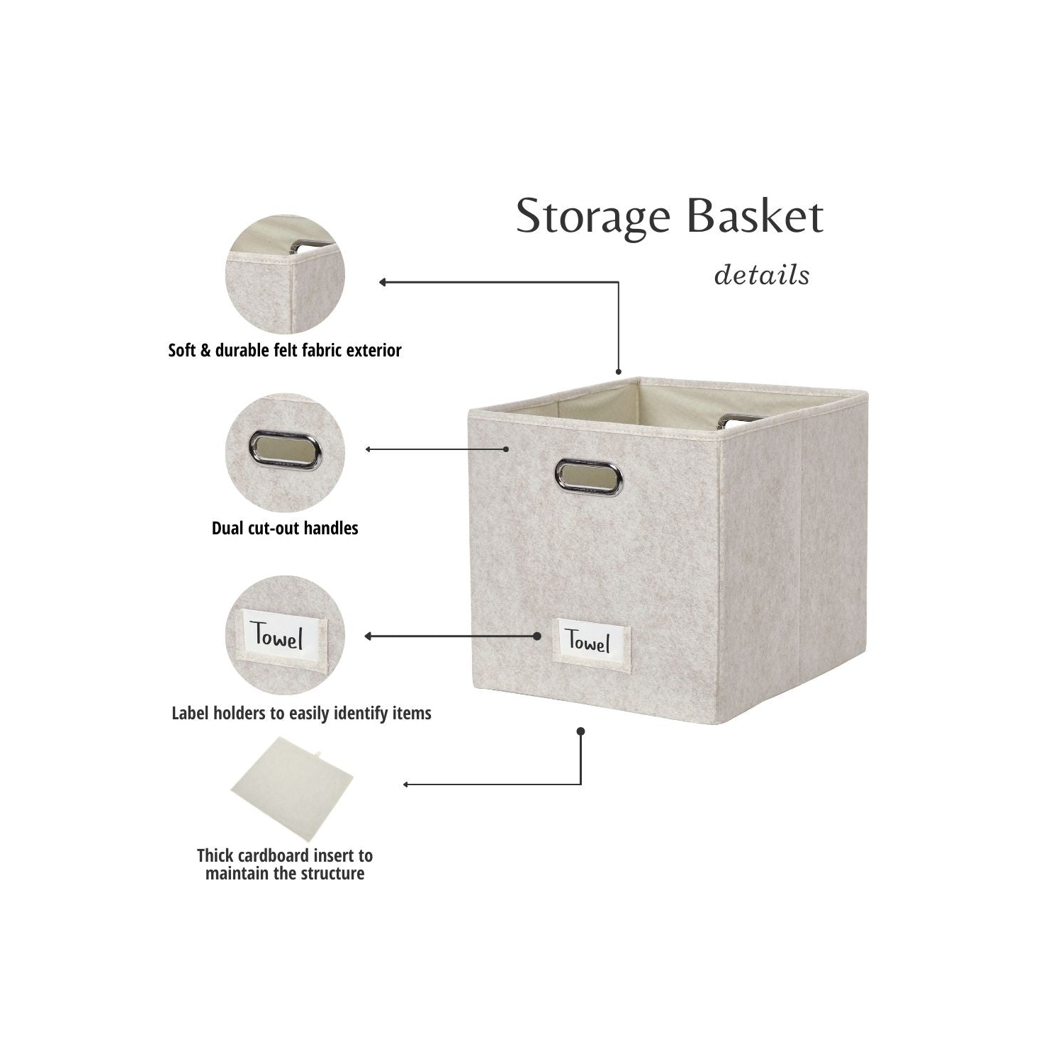 13x15 Kallax Storage Baskets | Storage Bin with Label Holder | Closet Organizers for Toy