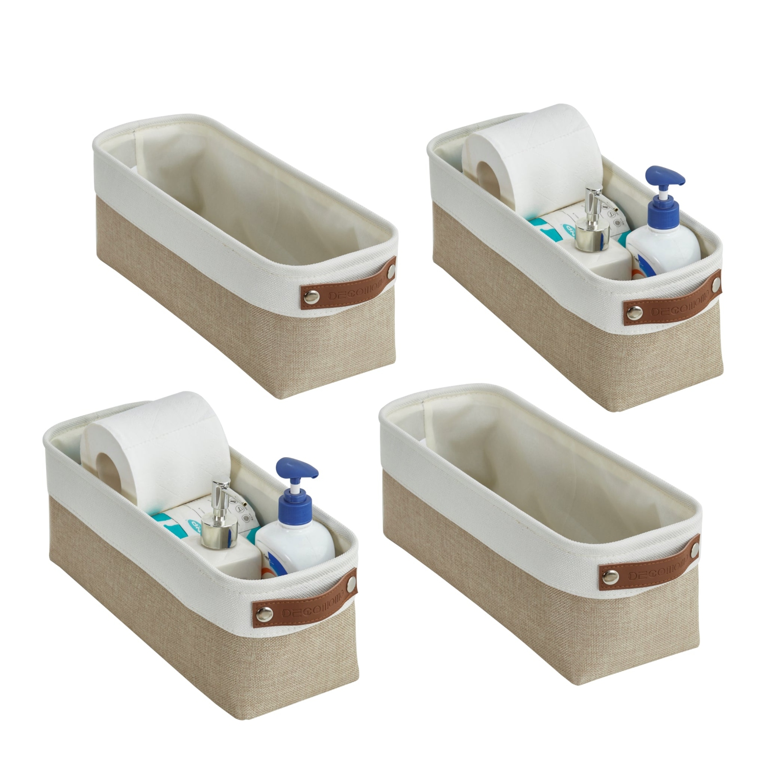 Petits paniers de rangement en tissu | Organisateurs de salle de bain | Organisateur de sous-vêtements avec poignées