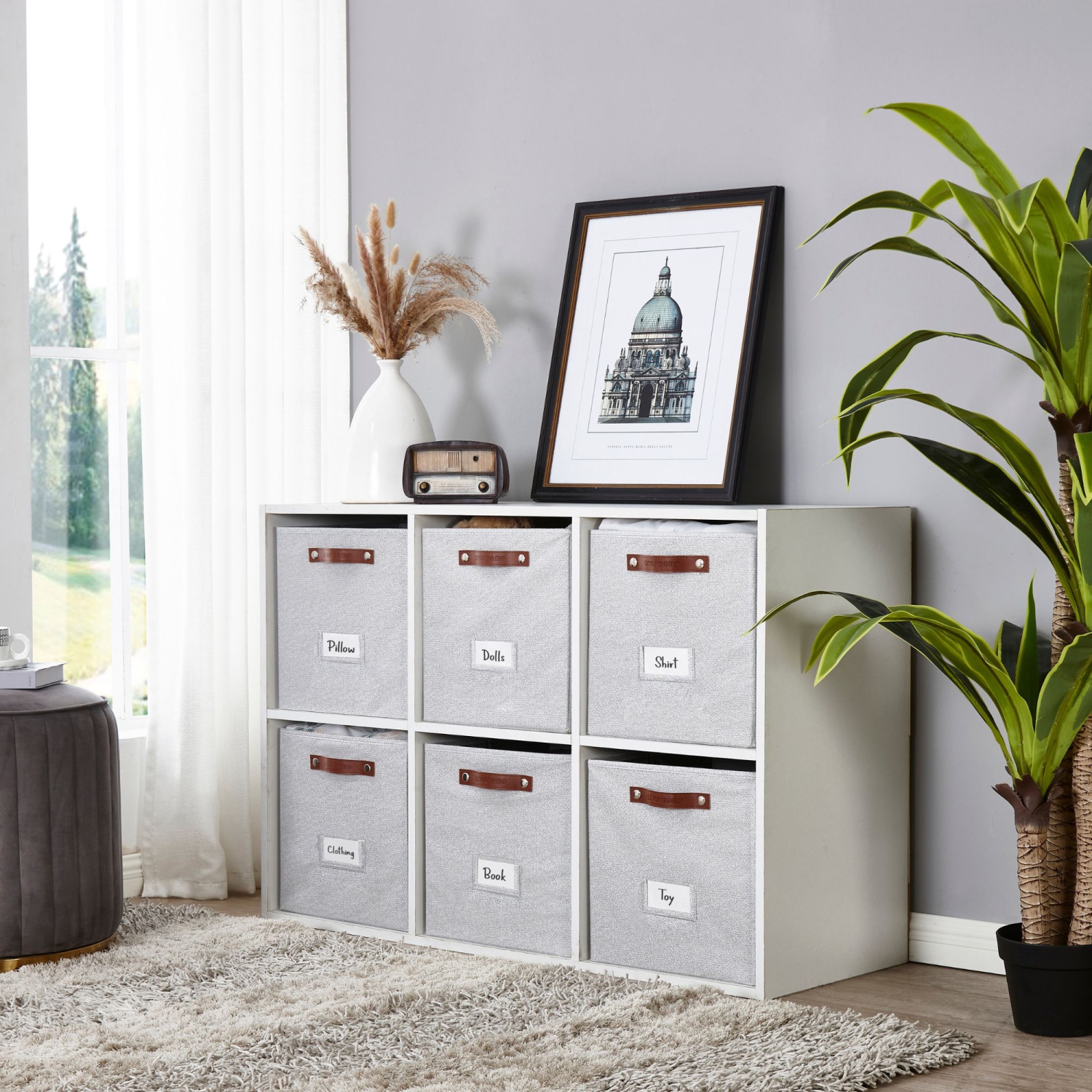 Bacs de rangement cubiques pliables de 13&nbsp;po | Organisateurs de placard en tissu texturé