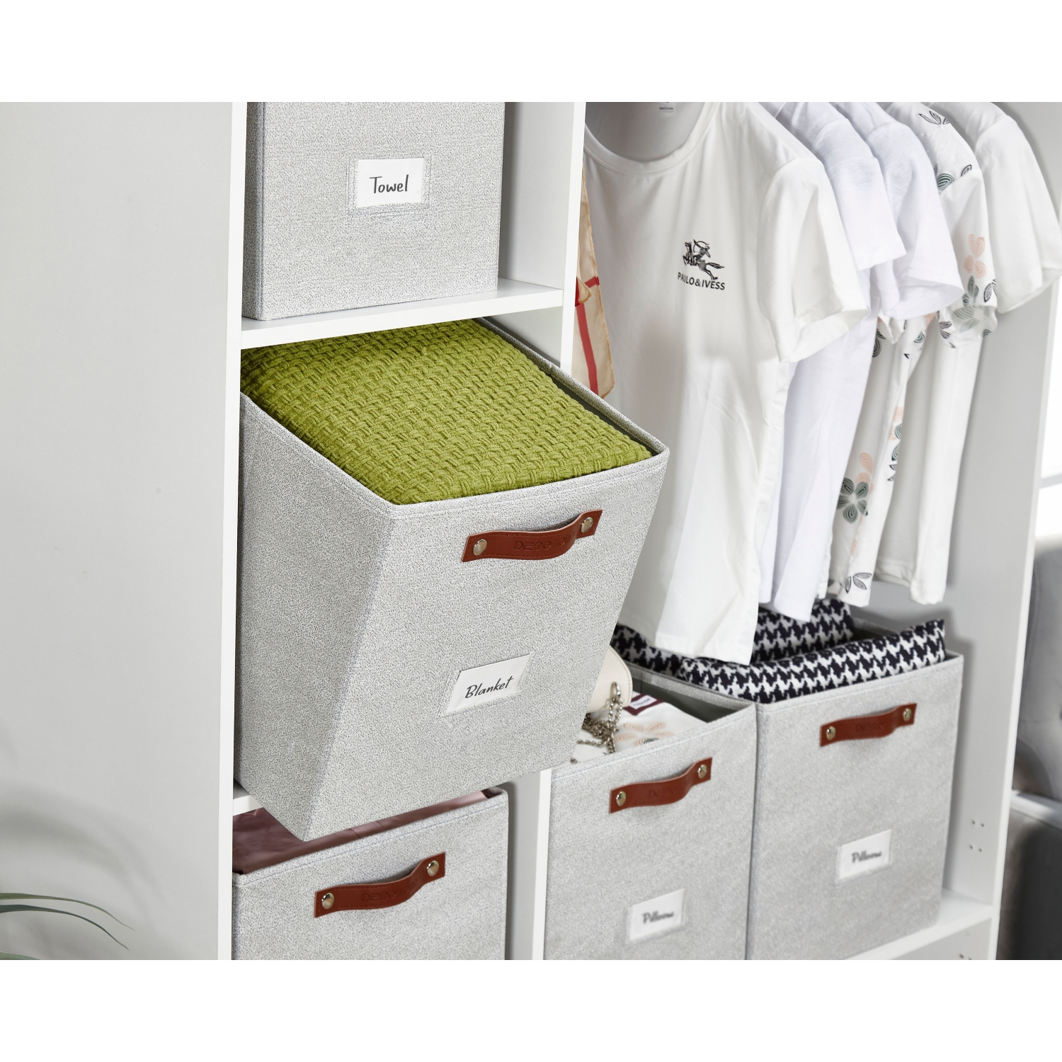 Bacs de rangement cubiques pliables de 13&nbsp;po | Organisateurs de placard en tissu texturé