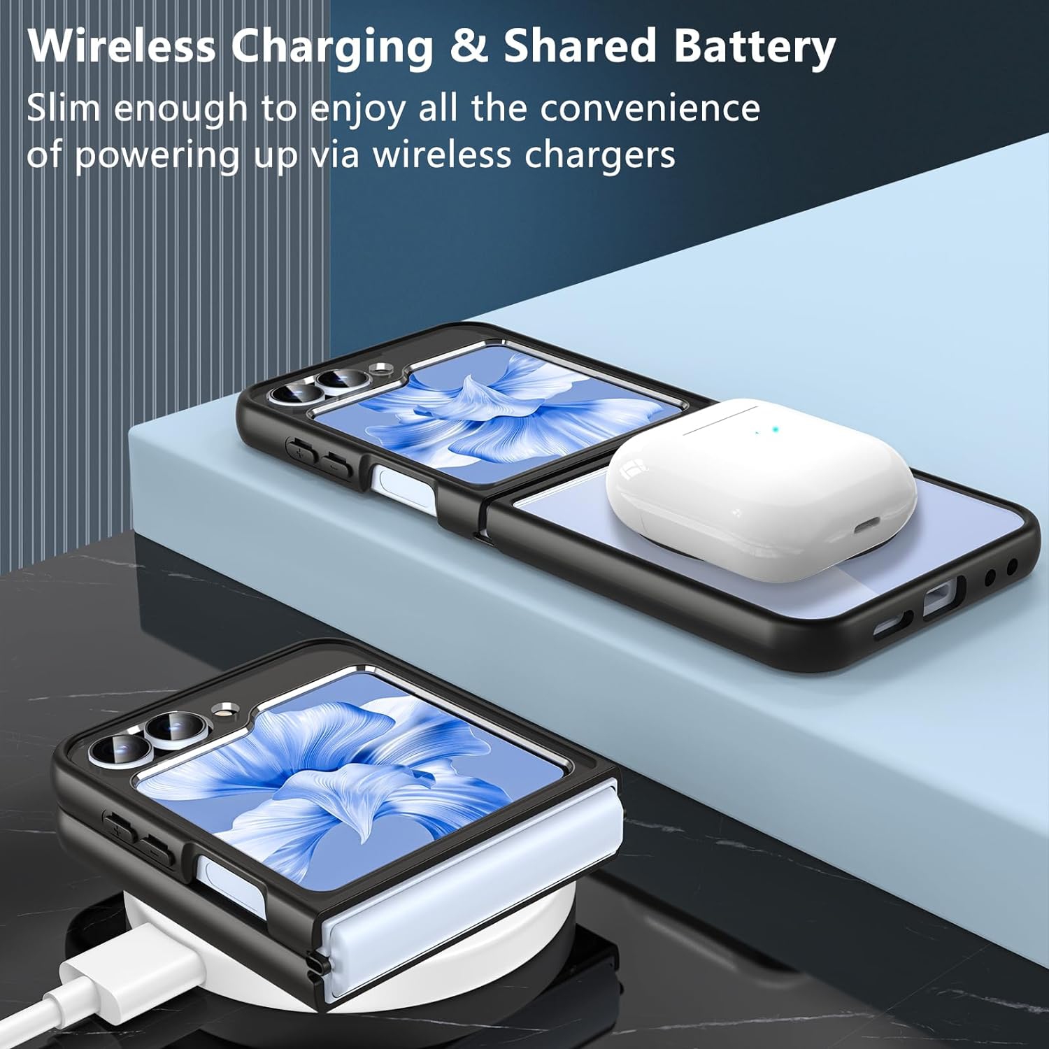 XCRS Fitted Case Magsafe Ring Cover, Clear Transparent Magnetic Slim Hard Case for Samsung Galaxy Z Flip 6