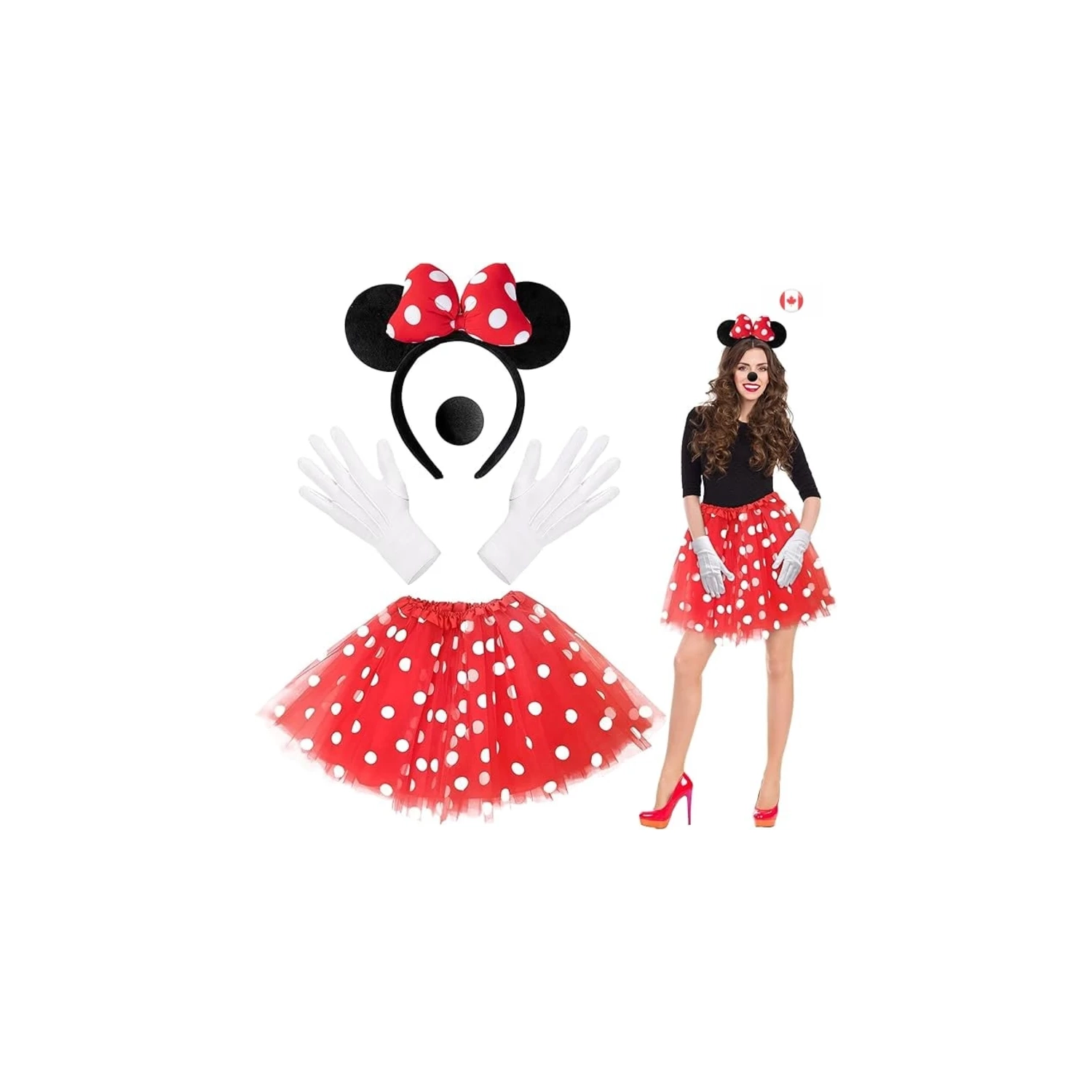 Accessoires de costume de souris Orgoue – Ensemble d'oreilles et de queue de souris pour femmes et filles adultes, parfait pour le costume d'Halloween