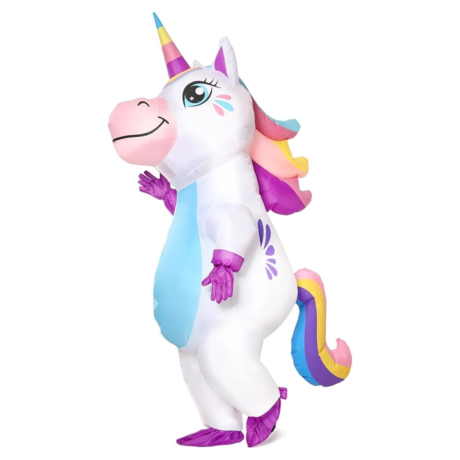 Costume gonflable de licorne pour adultes – Tenue d'Halloween pour tout le corps à enfiler pour les fêtes