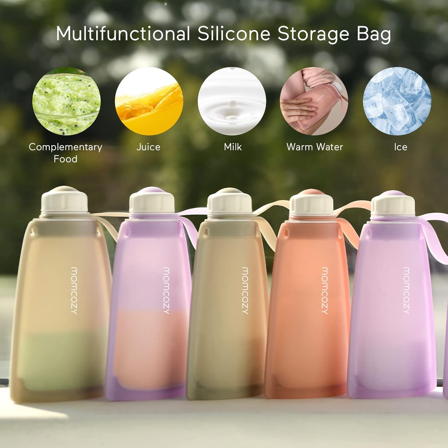 Momcozy Silicone Breastmilk Storage Bags, Reusable Breastmilk Freezer Storing Bags for Breastfeeding, 8.5oz/250ml Breast Milk Saver, Leakproof Baby