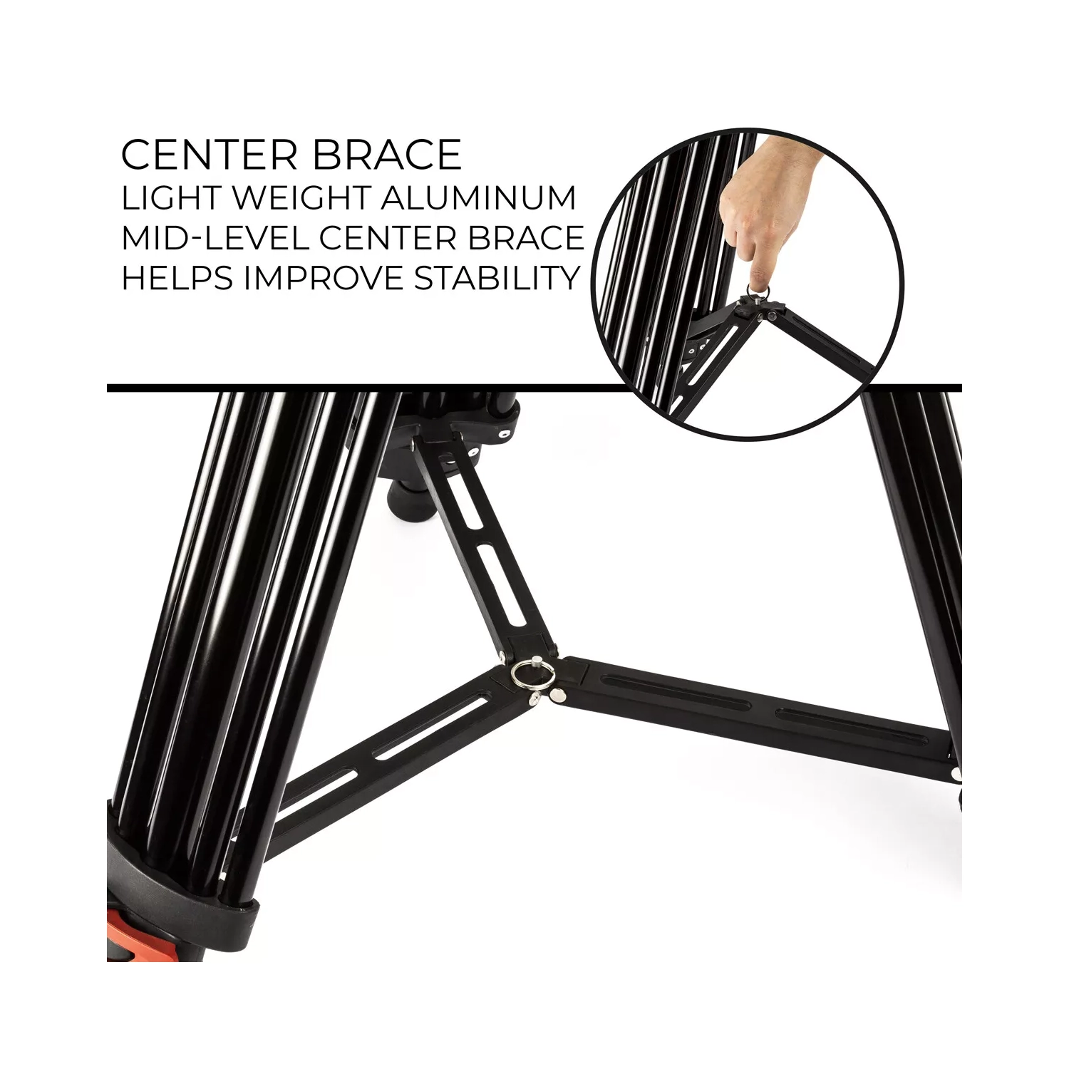 Caméra vidéo portative 180&nbsp;cm 72&nbsp;po Tête pivotante à 90 degrés Trépied inclinable et fluide